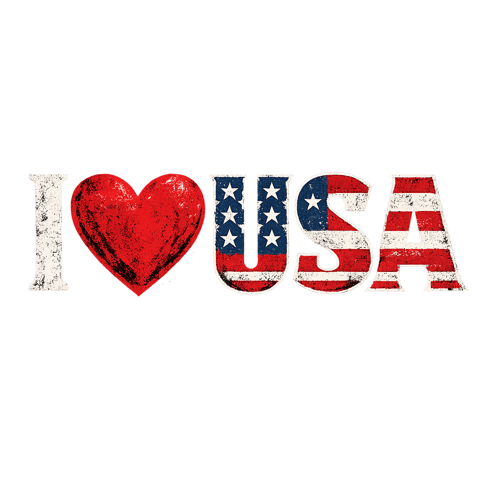 I Love USA Distressed