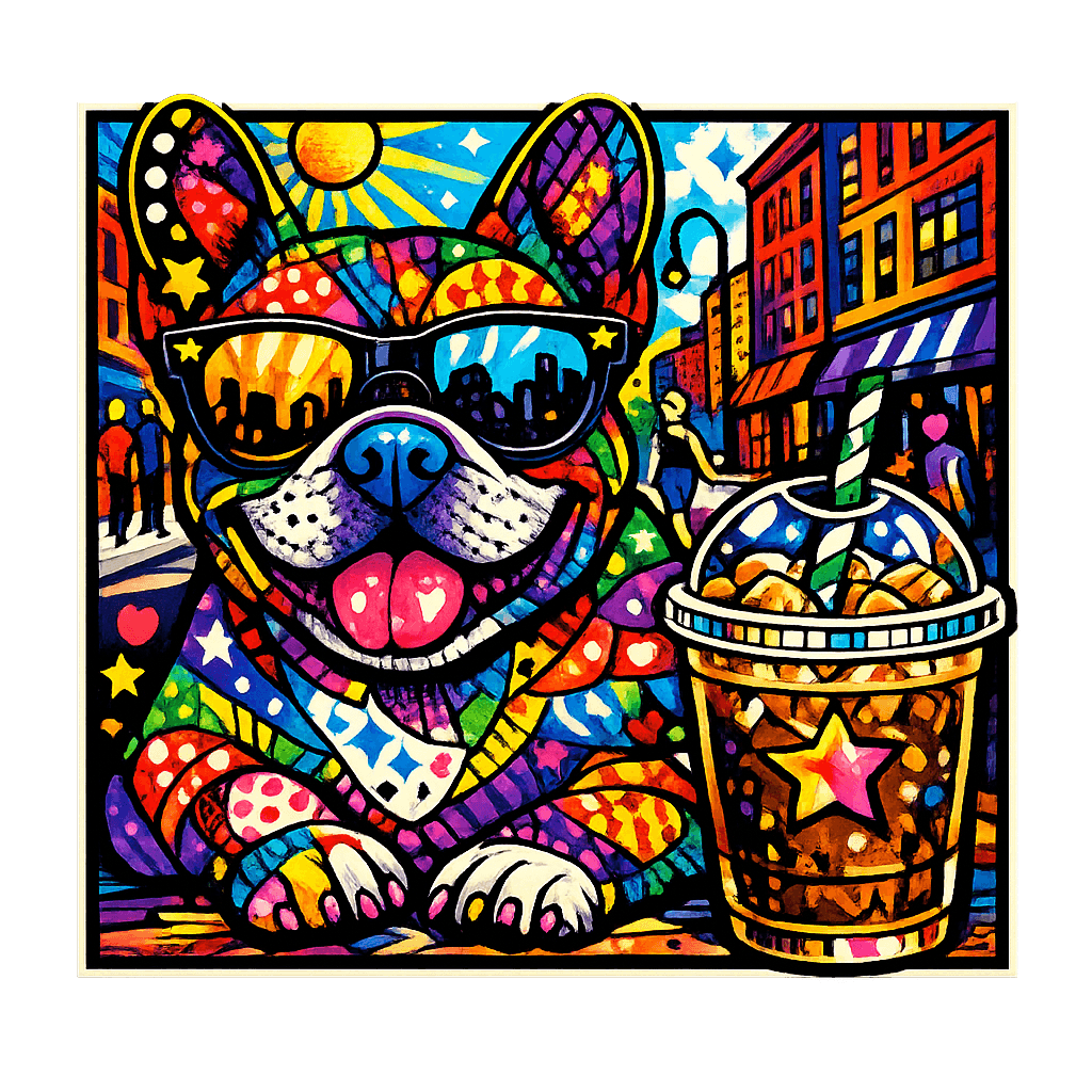 Colorful Frenchie City Life