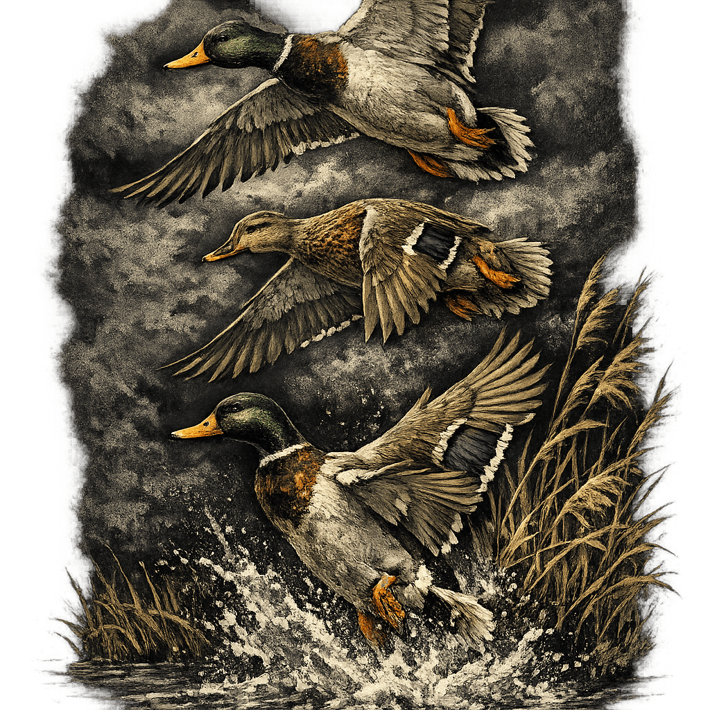 Flying Mallard Ducks