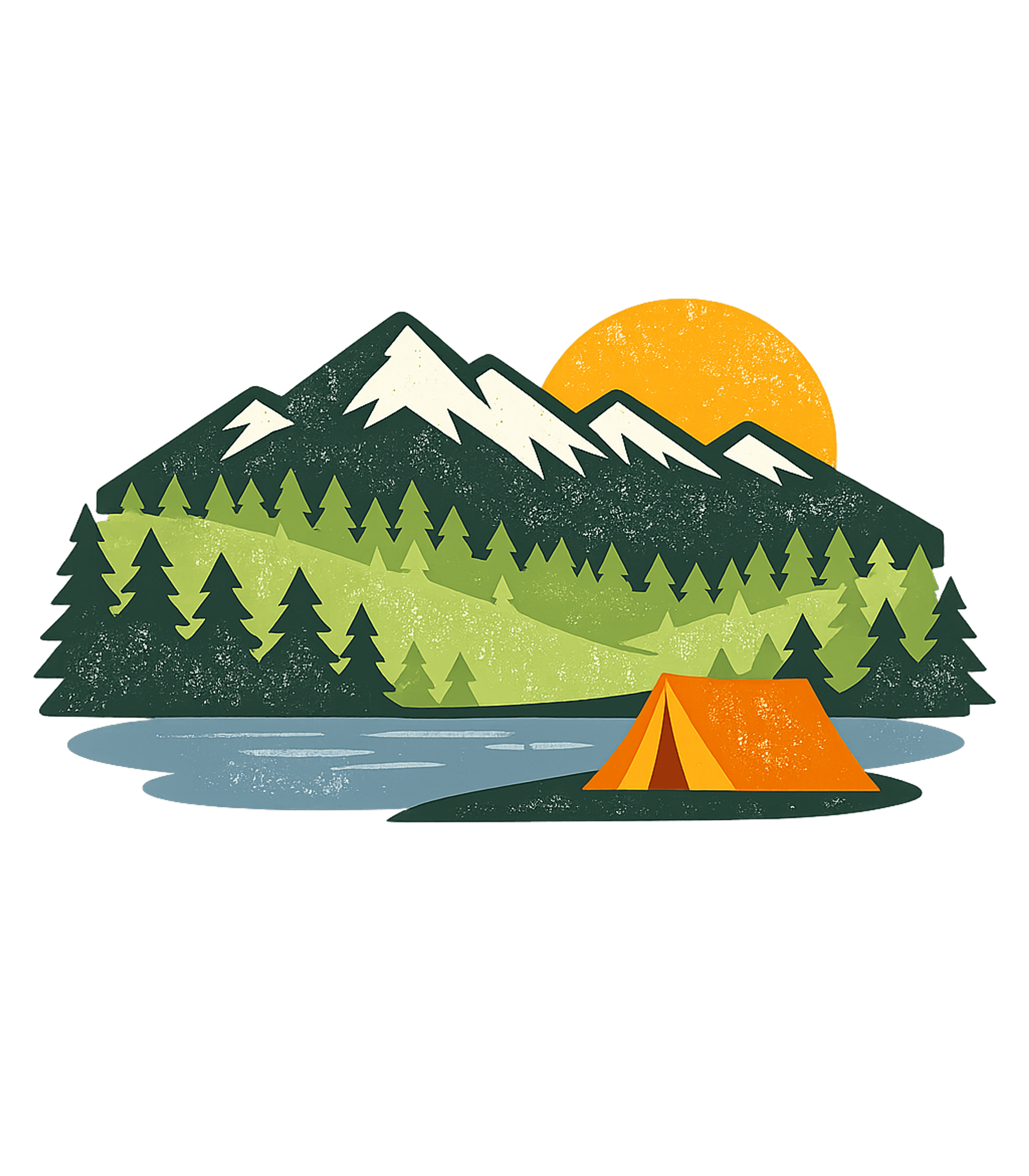 Mountain Lake Camping Sunset