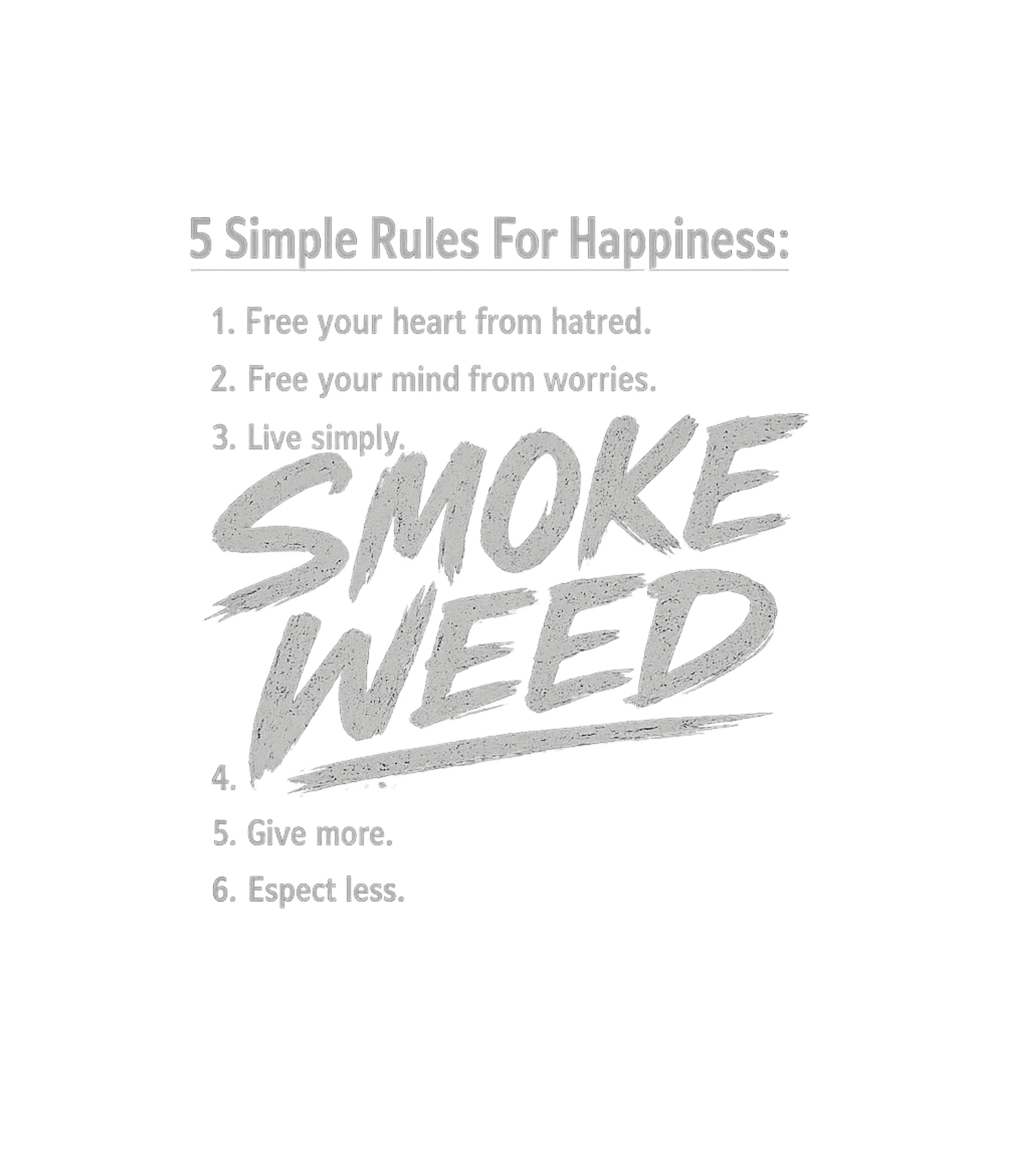 5 Simple Rules For Happiness: Smoke Weed Men's T Shirt Graphic Hooded Sweatshirt featuring Generated via Design Mixer – designed by Geoff Brown @ SunFrog 5 Simple Rules For Happiness: Smoke Weed Men's T Shirt Graphic Hooded Sweatshirt featuring Generated via Design Mixer – designed by Geoff Brown @ SunFrog
