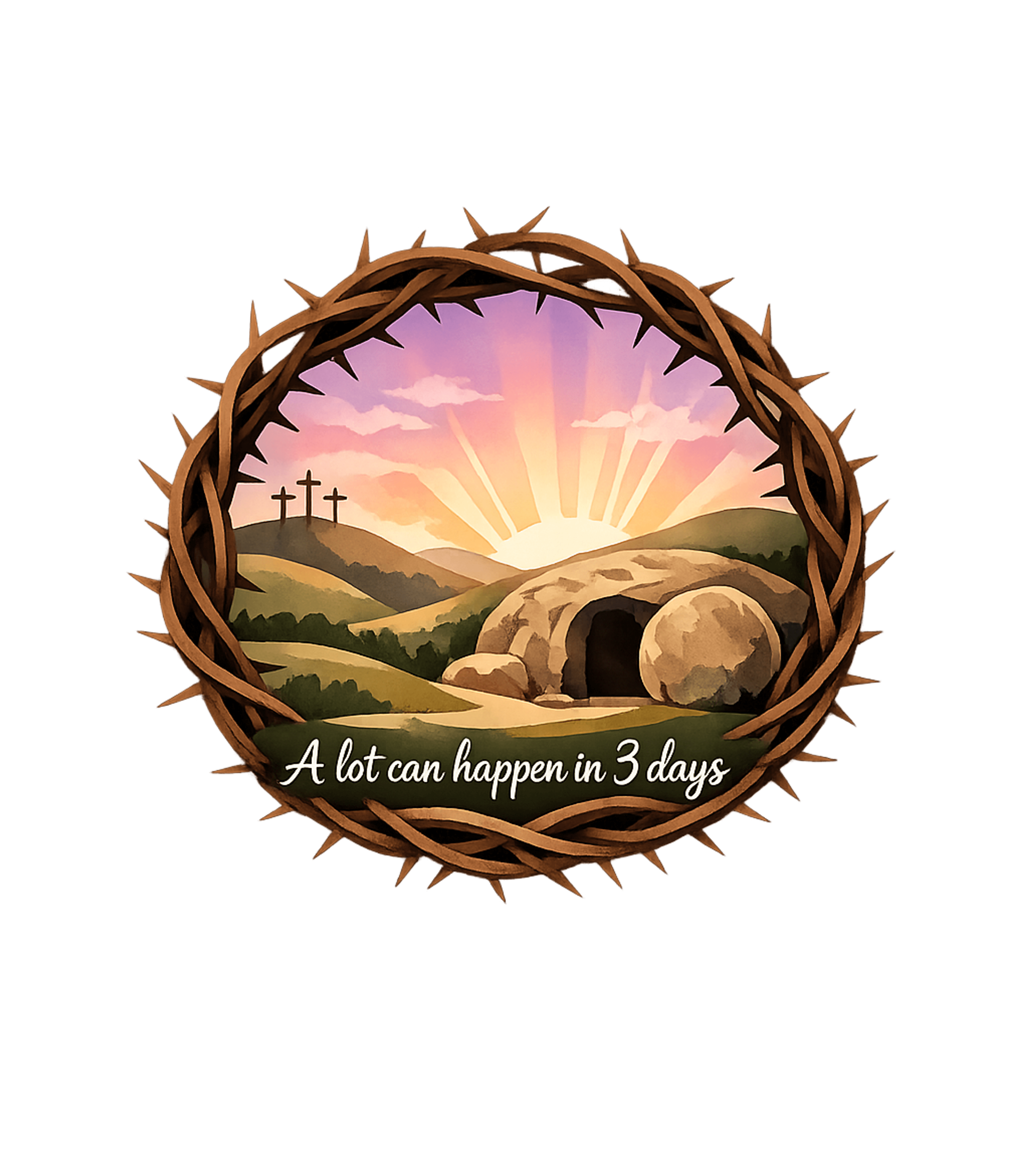 A Lot Can Happen Christian Faith Crewneck Sweatshirt featuring This inspiring graphic features a crown of thorns framing a – designed by Geoff Brown @ SunFrog A Lot Can Happen Christian Faith Crewneck Sweatshirt featuring This inspiring graphic features a crown of thorns framing a – designed by Geoff Brown @ SunFrog