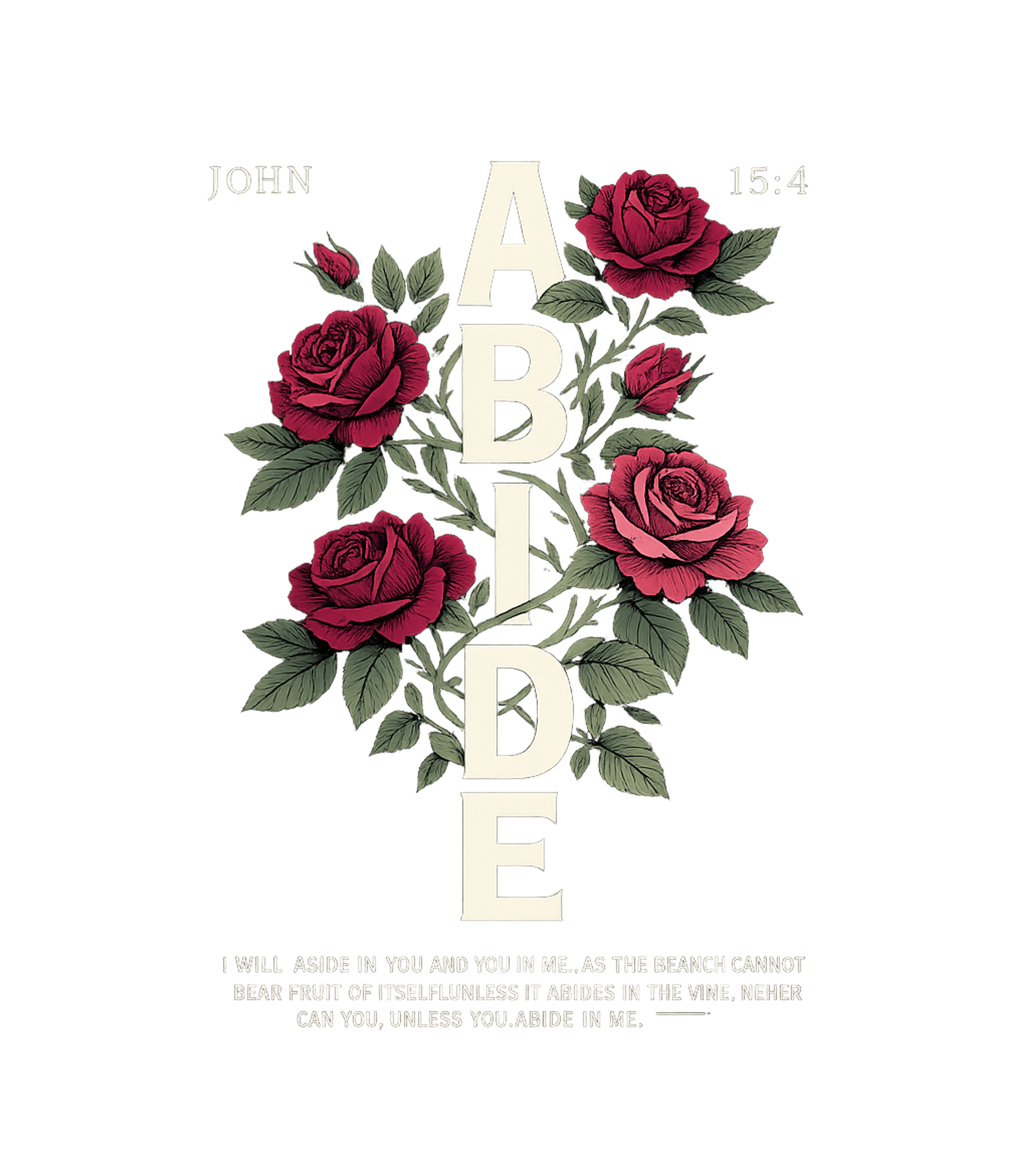 Abide John 15:4 Roses Bible Verses Premium T-Shirt featuring Embrace spiritual growth with this elegant design featuring – designed by Geoff Brown @ SunFrog Abide John 15:4 Roses Bible Verses Premium T-Shirt featuring Embrace spiritual growth with this elegant design featuring – designed by Geoff Brown @ SunFrog