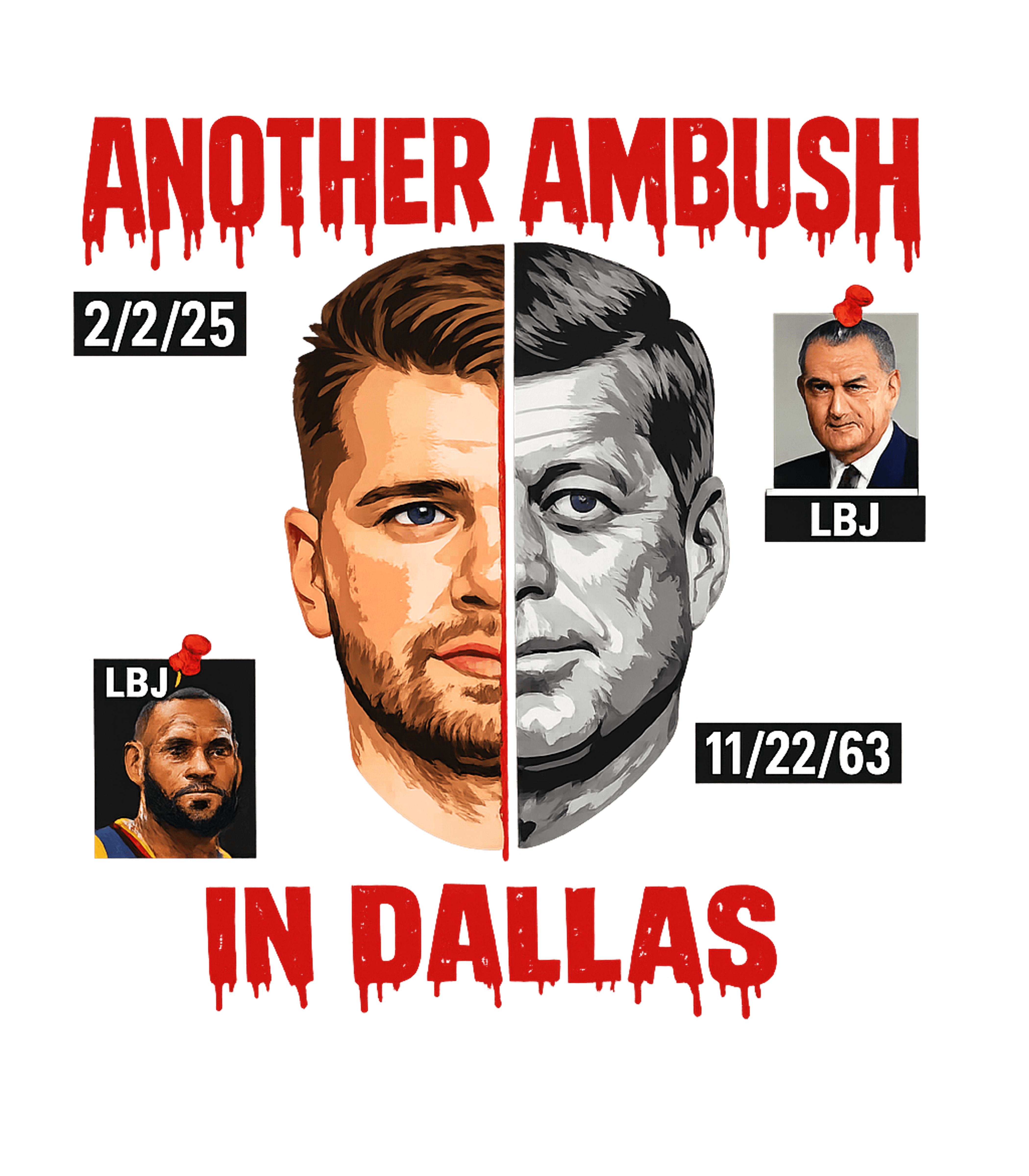 Ambush in Dallas Theory Meme Humor Crewneck Sweatshirt featuring This provocative graphic tee draws a controversial parallel – designed by Geoff Brown @ SunFrog Ambush in Dallas Theory Meme Humor Crewneck Sweatshirt featuring This provocative graphic tee draws a controversial parallel – designed by Geoff Brown @ SunFrog