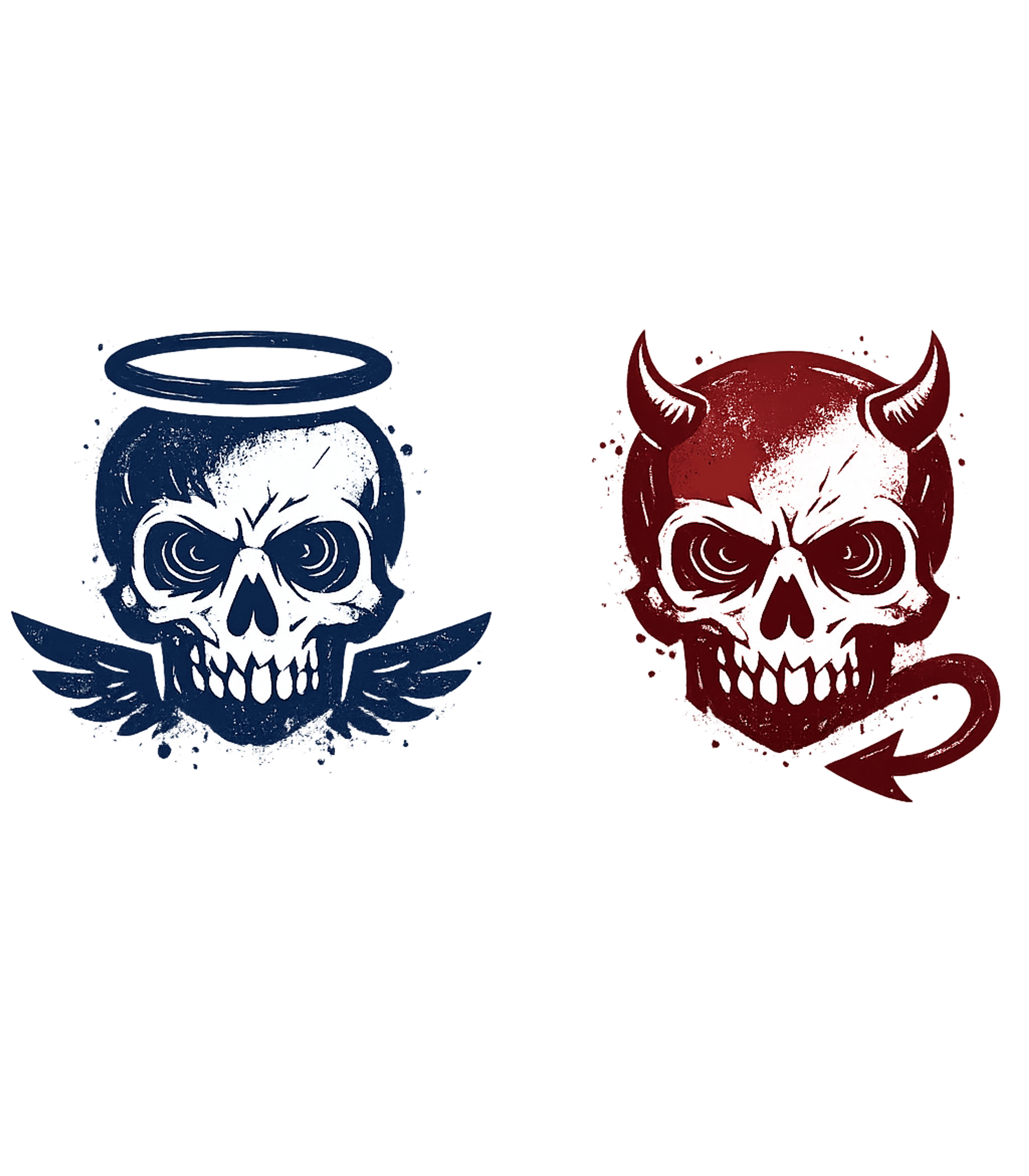 Angel Devil Skulls Sarcasm Premium T-Shirt featuring Embrace the duality within with this striking t-shirt artwor – designed by Geoff Brown @ SunFrog Angel Devil Skulls Sarcasm Premium T-Shirt featuring Embrace the duality within with this striking t-shirt artwor – designed by Geoff Brown @ SunFrog