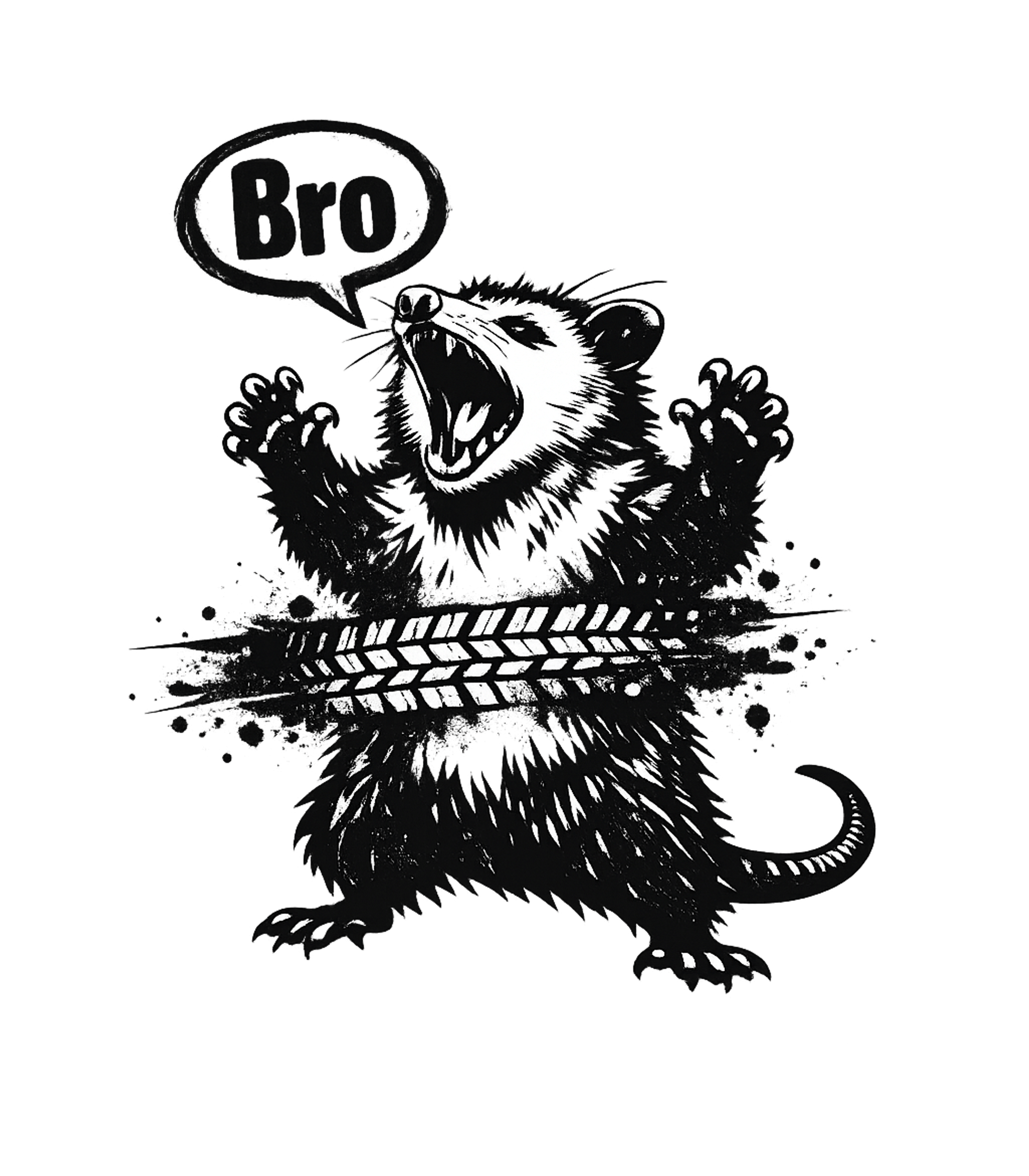 Angry Possum Bro Meme Humor Crewneck Sweatshirt featuring This gritty black and white graphic features an angry possum – designed by Geoff Brown @ SunFrog Angry Possum Bro Meme Humor Crewneck Sweatshirt featuring This gritty black and white graphic features an angry possum – designed by Geoff Brown @ SunFrog