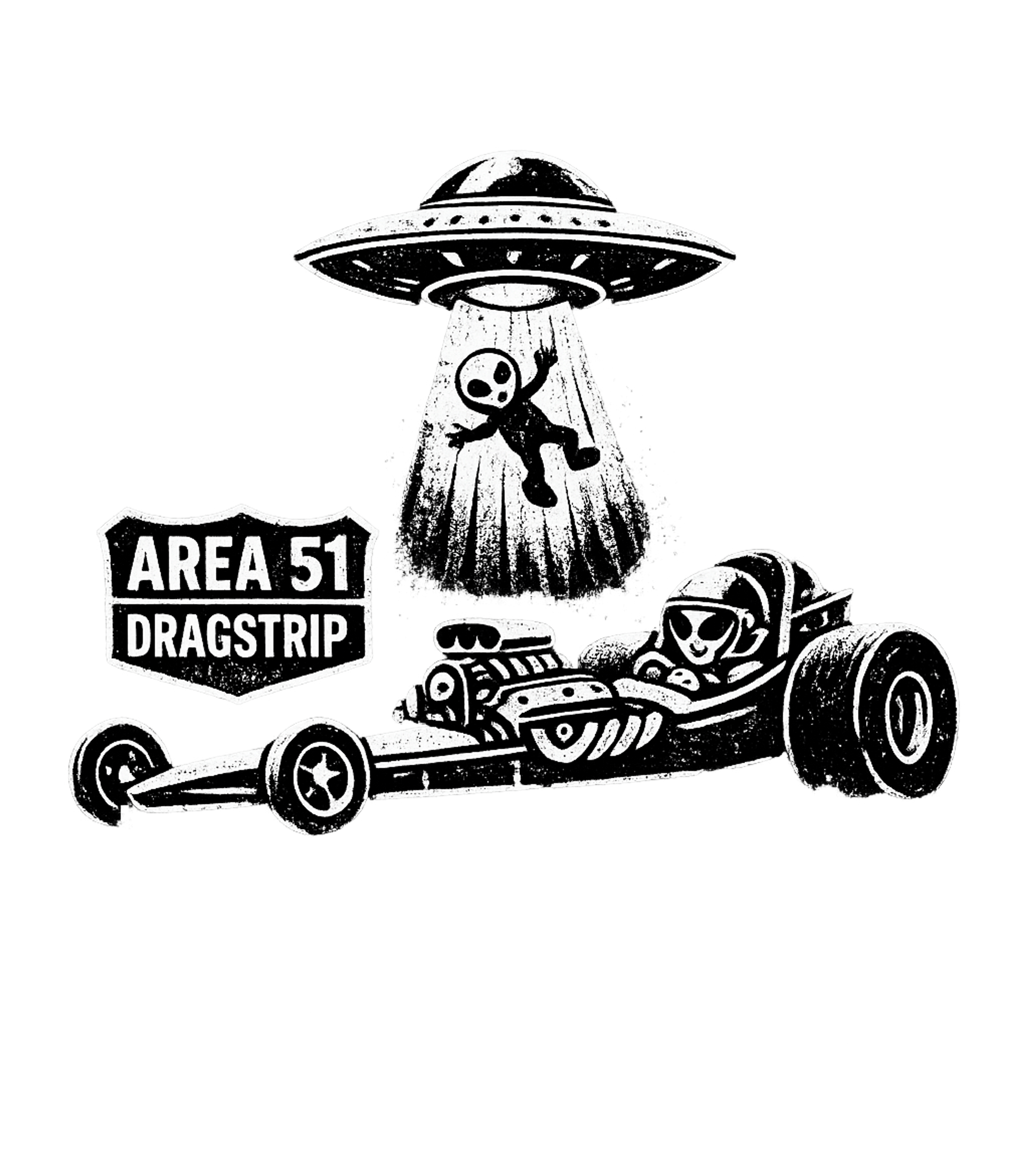 Area 51 Dragstrip Cars Premium T-Shirt featuring Blast off to the dragstrip with this fun alien and UFO desig – designed by Geoff Brown @ SunFrog Area 51 Dragstrip Cars Premium T-Shirt featuring Blast off to the dragstrip with this fun alien and UFO desig – designed by Geoff Brown @ SunFrog