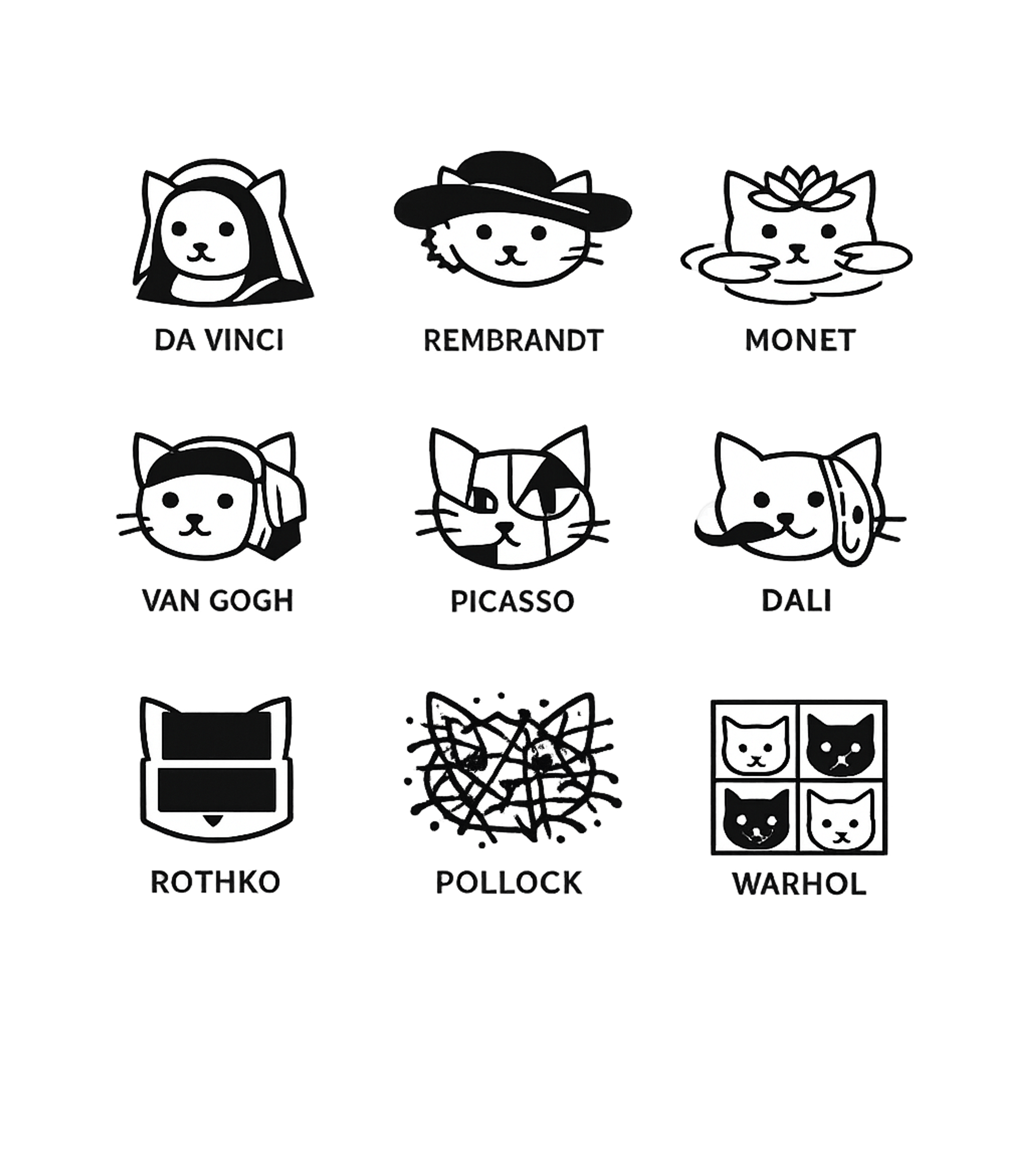 Art History Cats Cats Premium T-Shirt featuring This clever design features iconic artists and art movements – designed by Geoff Brown @ SunFrog Art History Cats Cats Premium T-Shirt featuring This clever design features iconic artists and art movements – designed by Geoff Brown @ SunFrog