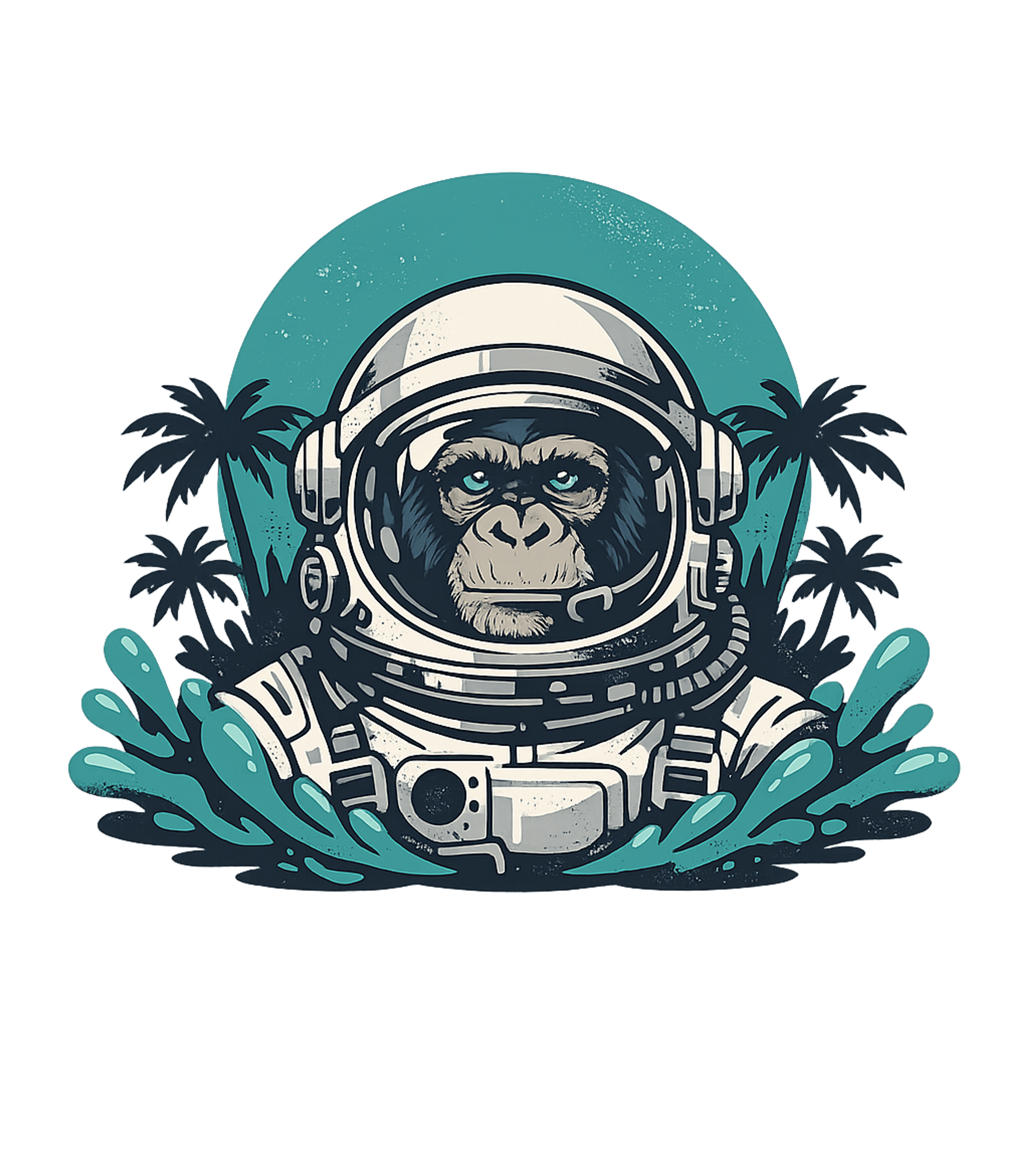 Astro Chimp Splash Wildlife Premium T-Shirt featuring This unique graphic features a chimpanzee in an astronaut su – designed by Geoff Brown @ SunFrog Astro Chimp Splash Wildlife Premium T-Shirt featuring This unique graphic features a chimpanzee in an astronaut su – designed by Geoff Brown @ SunFrog