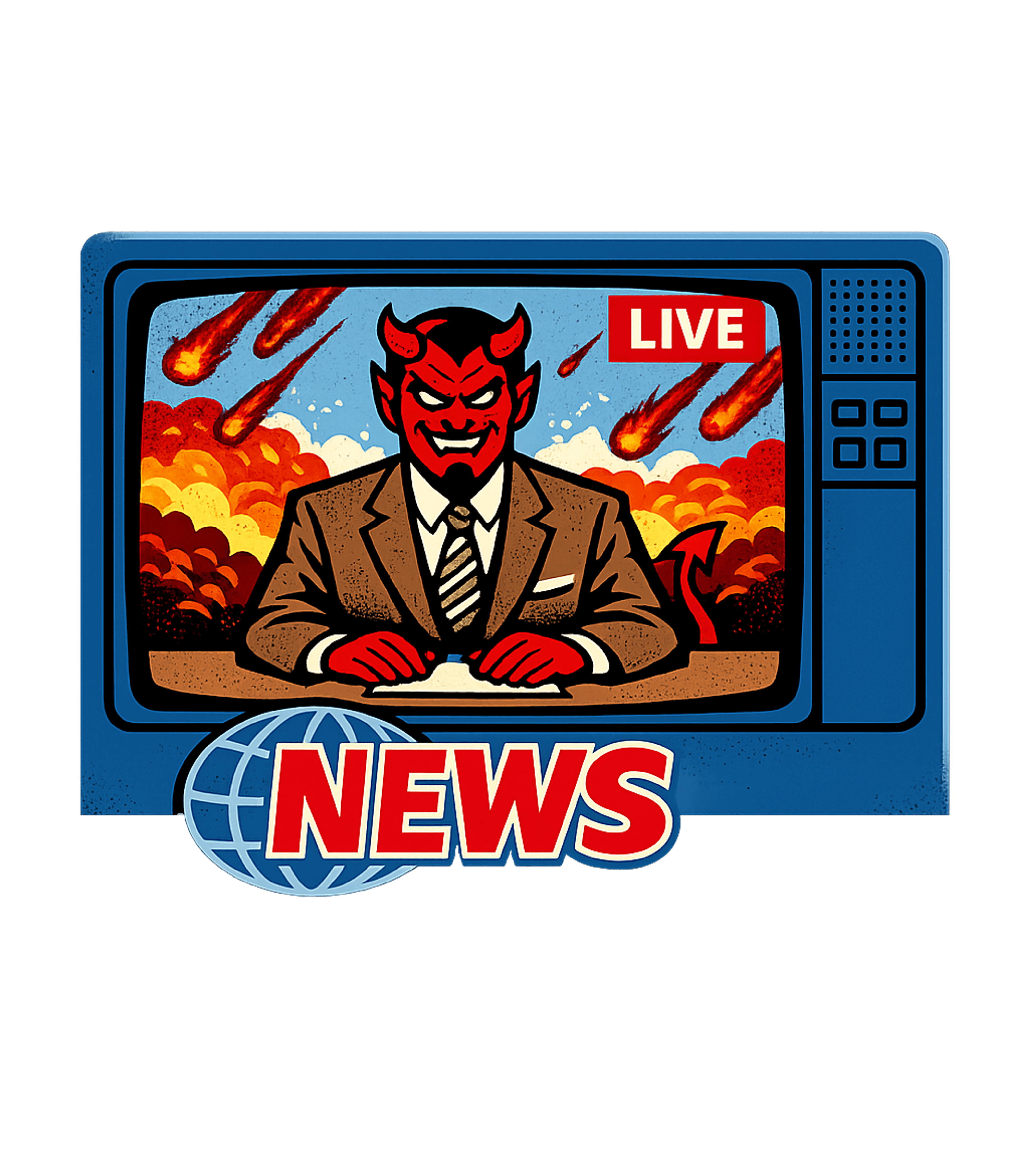 Bad News Broadcast Sarcasm Premium T-Shirt featuring Tune into the latest from the underworld with this retro-sty – designed by Geoff Brown @ SunFrog Bad News Broadcast Sarcasm Premium T-Shirt featuring Tune into the latest from the underworld with this retro-sty – designed by Geoff Brown @ SunFrog