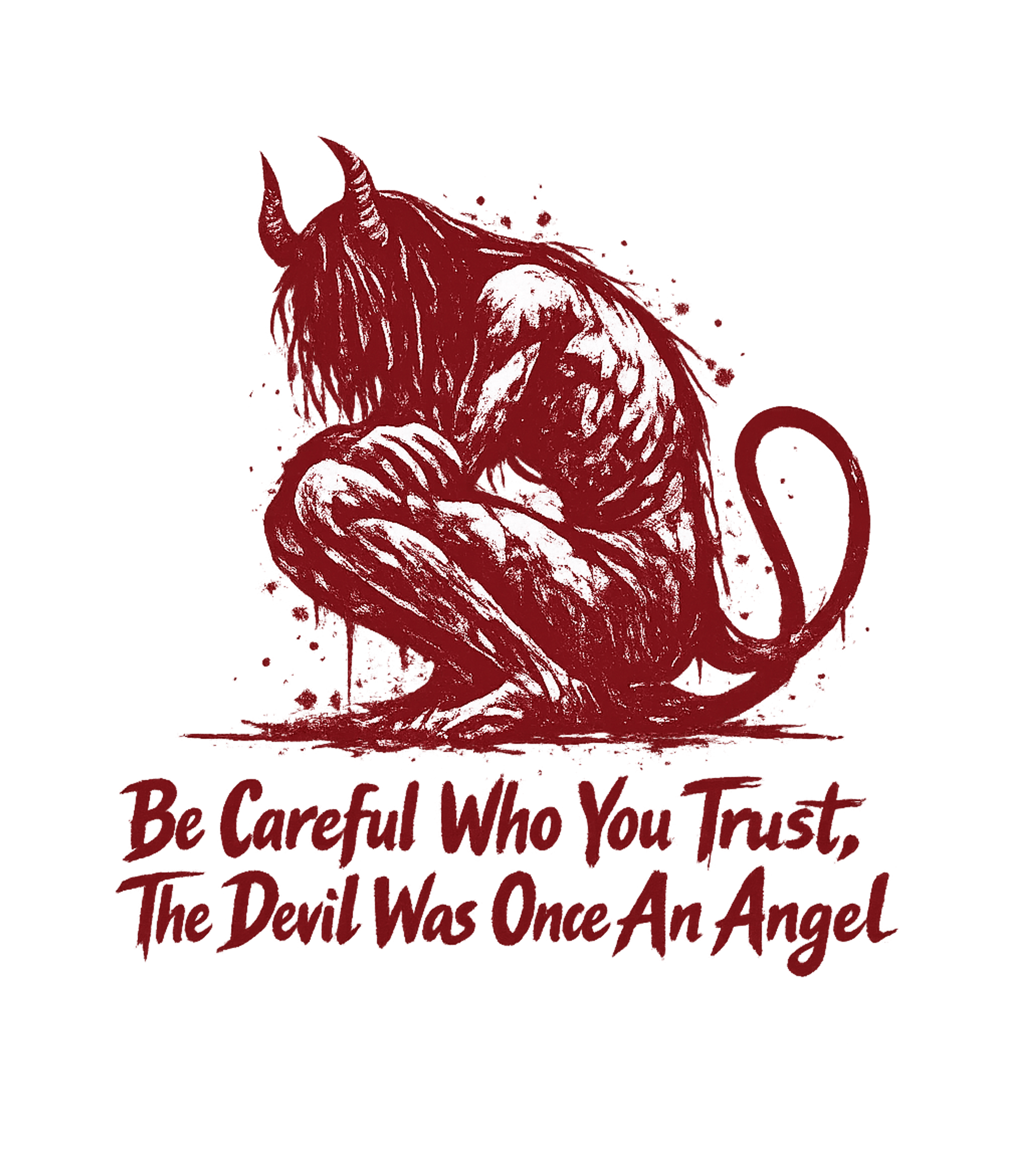 Be Careful Who You Trust Christian Faith Hooded Sweatshirt featuring This dark graphic tee features a crouching devil figure and – designed by Geoff Brown @ SunFrog Be Careful Who You Trust Christian Faith Hooded Sweatshirt featuring This dark graphic tee features a crouching devil figure and – designed by Geoff Brown @ SunFrog