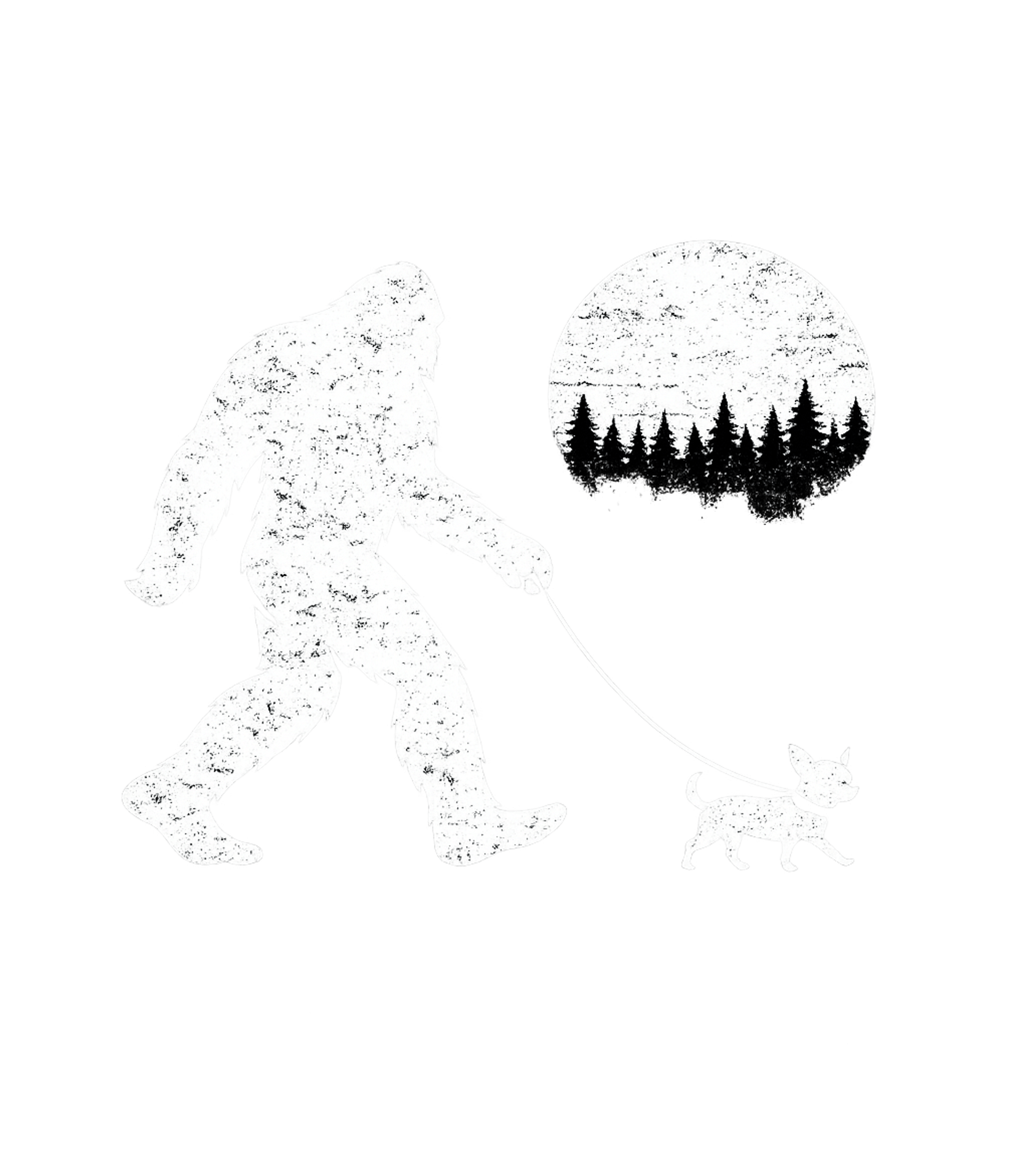 Bigfoot Chihuahua Walk Dogs Hooded Sweatshirt featuring This whimsical graphic features a distressed silhouette of B – designed by Geoff Brown @ SunFrog Bigfoot Chihuahua Walk Dogs Hooded Sweatshirt featuring This whimsical graphic features a distressed silhouette of B – designed by Geoff Brown @ SunFrog