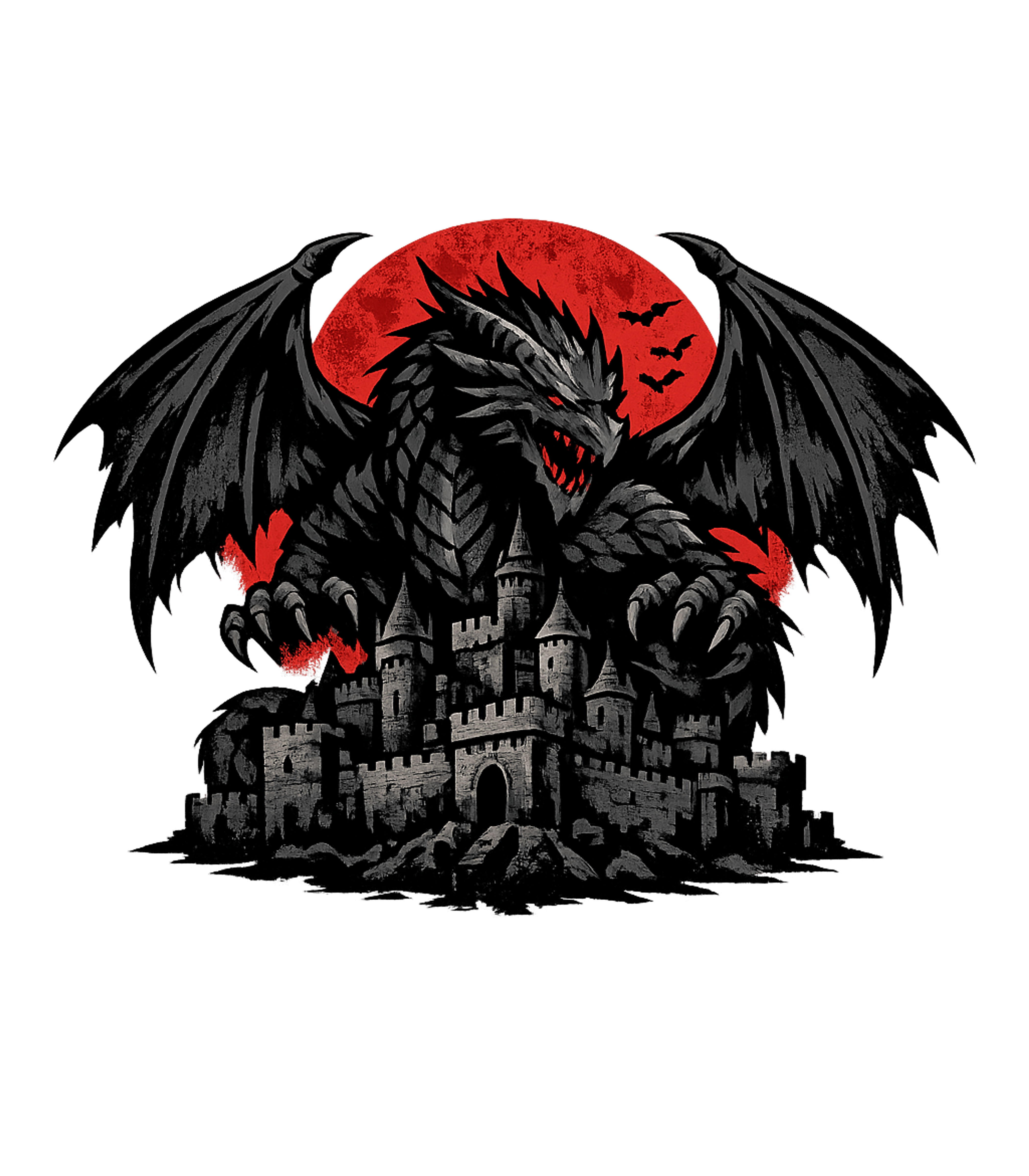 Blood Moon Dragon Castle Gaming Crewneck Sweatshirt featuring Embrace the dark fantasy with this striking design featuring – designed by Geoff Brown @ SunFrog Blood Moon Dragon Castle Gaming Crewneck Sweatshirt featuring Embrace the dark fantasy with this striking design featuring – designed by Geoff Brown @ SunFrog