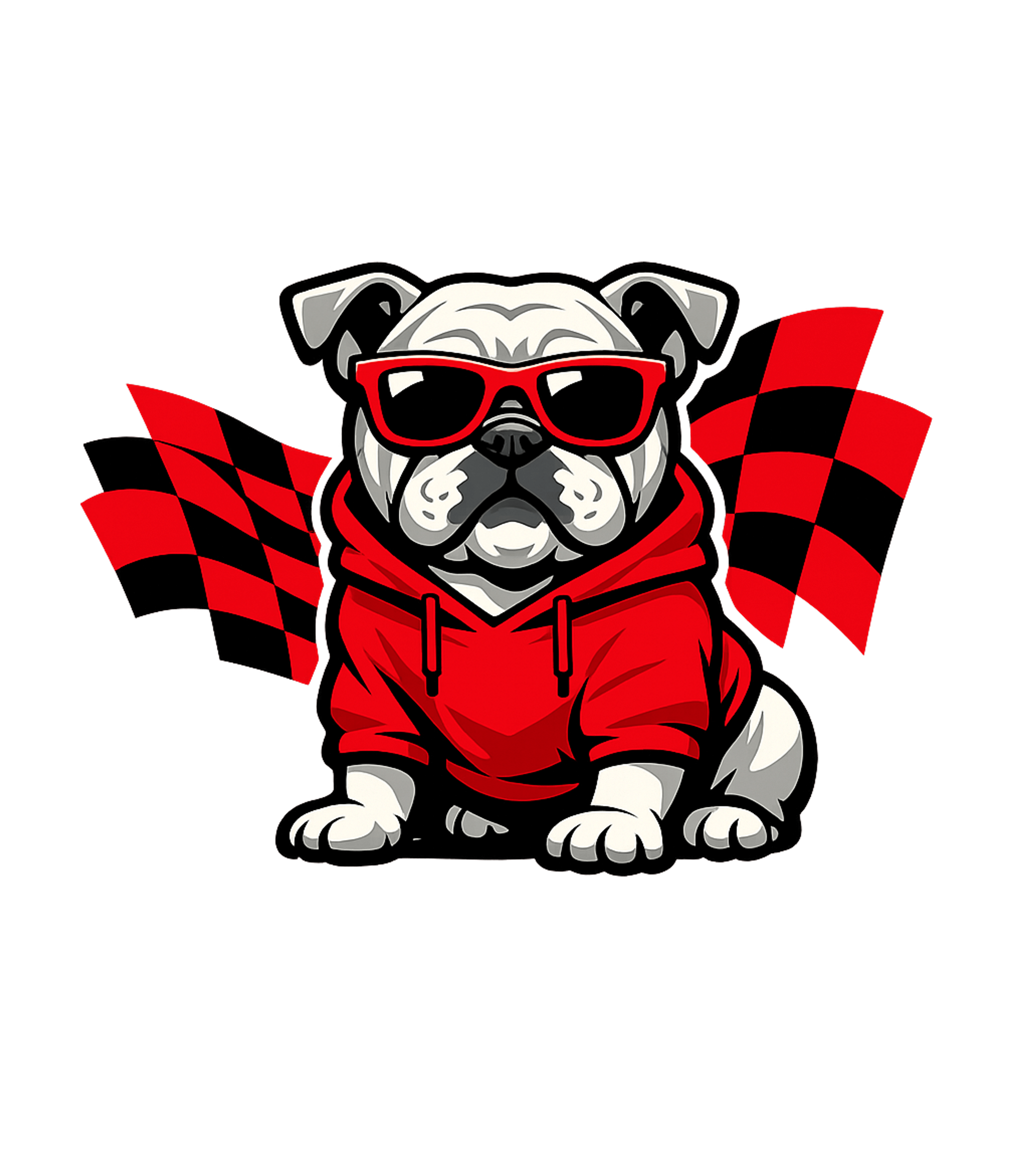 Bulldog Racing Flags Dogs Hooded Sweatshirt featuring This cool graphic features a stylish bulldog wearing sunglas – designed by Geoff Brown @ SunFrog Bulldog Racing Flags Dogs Hooded Sweatshirt featuring This cool graphic features a stylish bulldog wearing sunglas – designed by Geoff Brown @ SunFrog