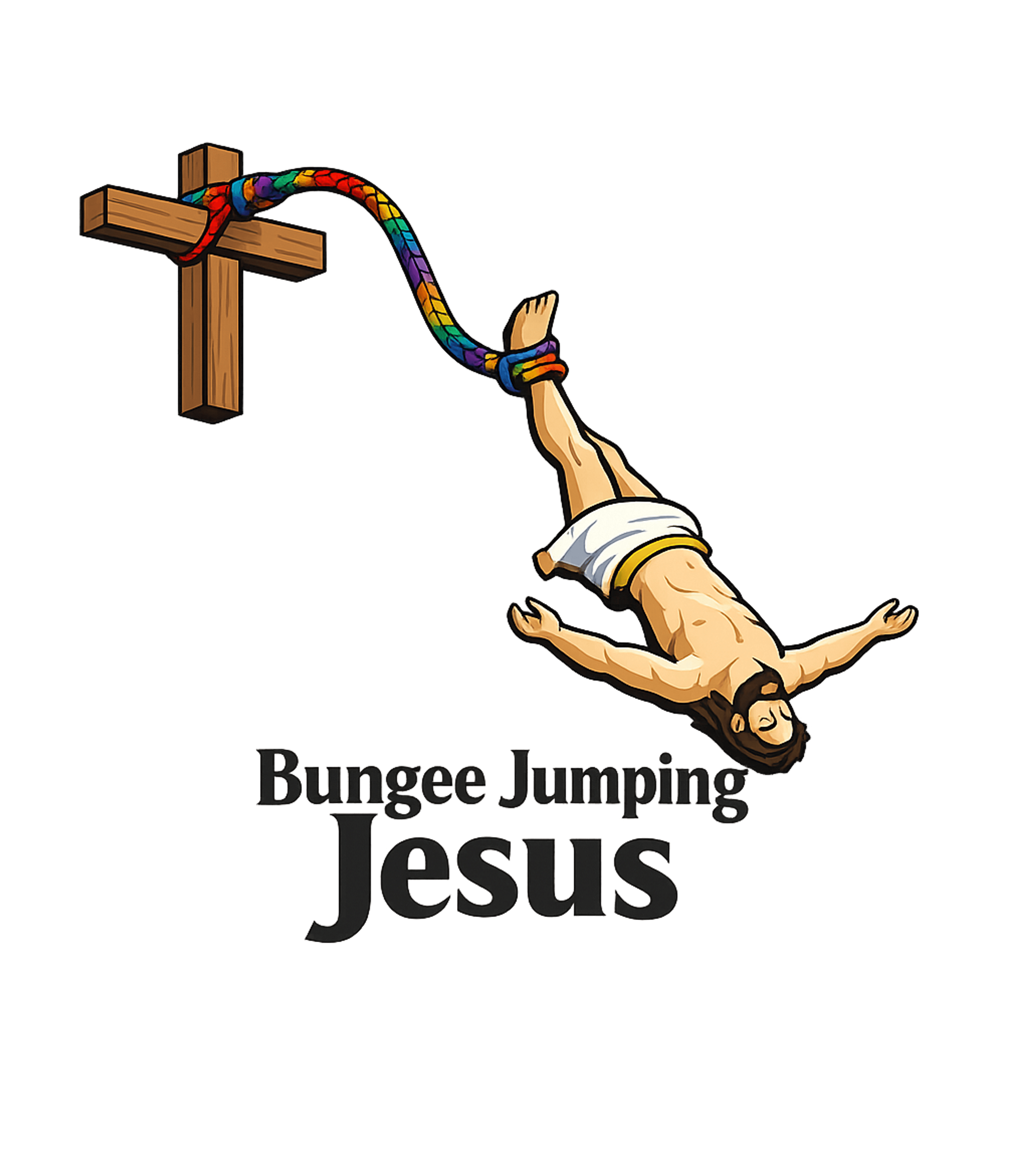 Bungee Jumping Jesus Church Humor Hooded Sweatshirt featuring This humorous graphic depicts Jesus bungee jumping from a cr – designed by Geoff Brown @ SunFrog Bungee Jumping Jesus Church Humor Hooded Sweatshirt featuring This humorous graphic depicts Jesus bungee jumping from a cr – designed by Geoff Brown @ SunFrog