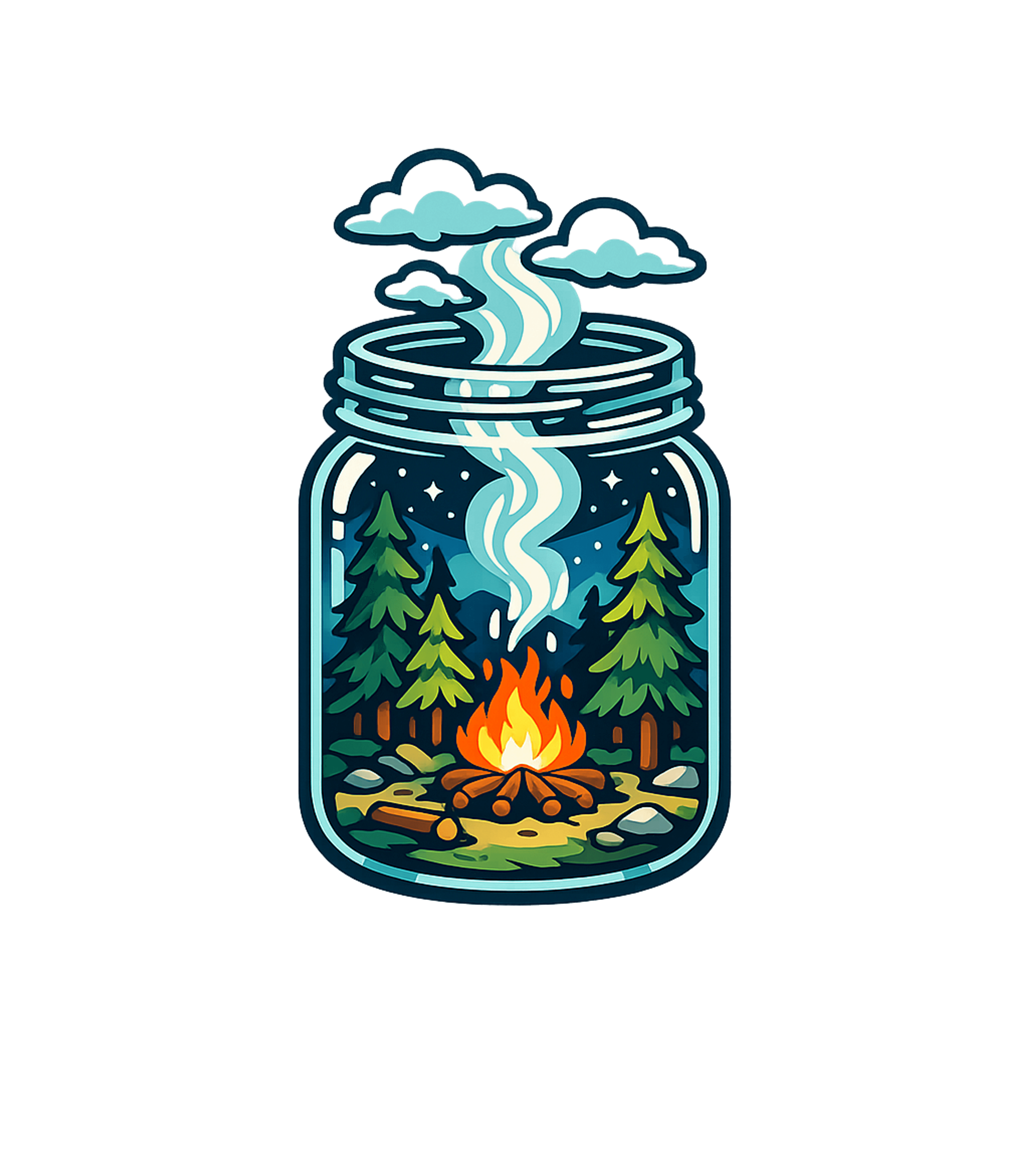 Campfire in a Jar Camping Crewneck Sweatshirt featuring Capture the magic of the wilderness with this unique t-shirt – designed by Geoff Brown @ SunFrog Campfire in a Jar Camping Crewneck Sweatshirt featuring Capture the magic of the wilderness with this unique t-shirt – designed by Geoff Brown @ SunFrog