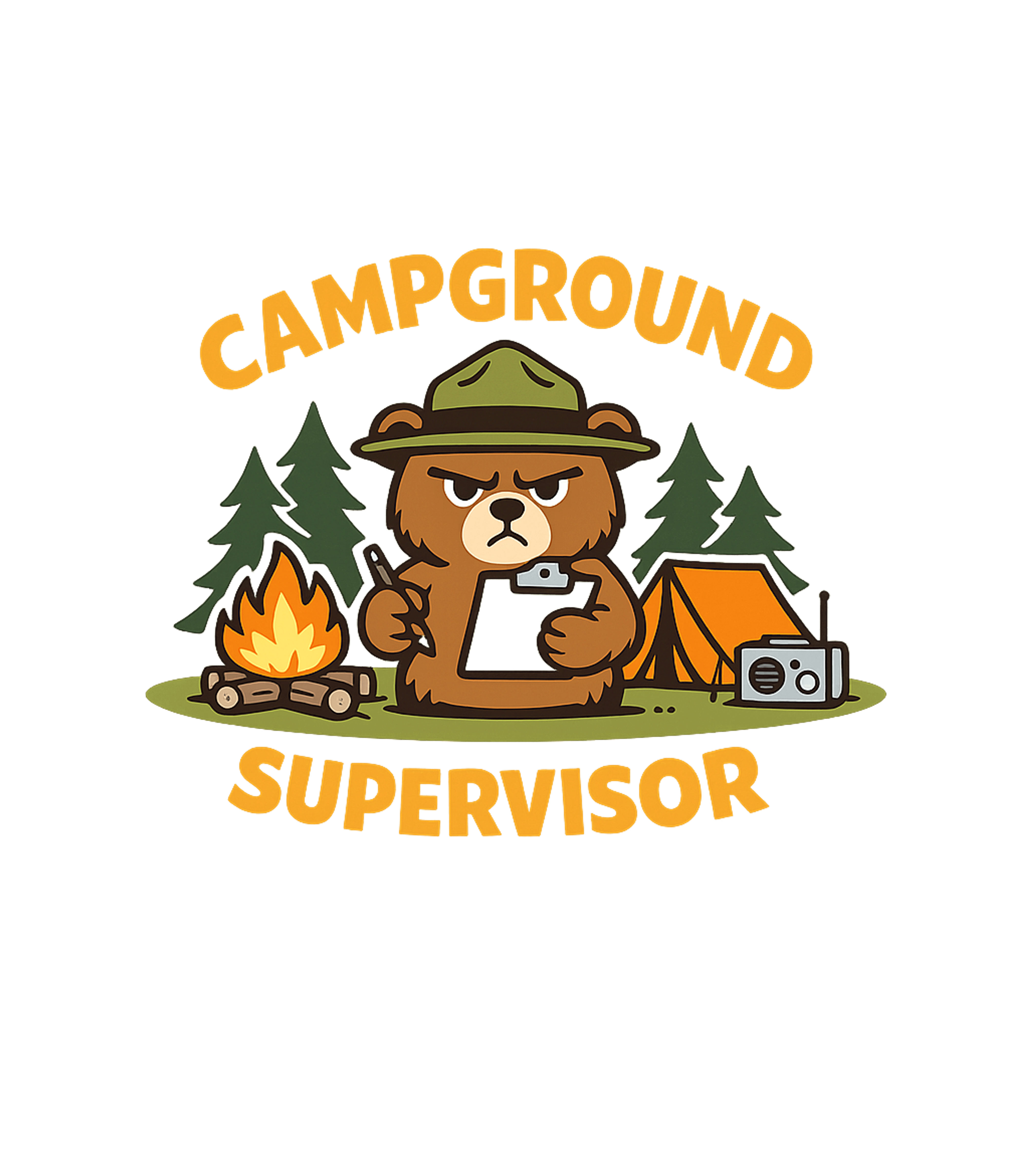 Campground Supervisor Bear Camping Hooded Sweatshirt featuring Get ready to rule the wilderness with this humorous design f – designed by Geoff Brown @ SunFrog Campground Supervisor Bear Camping Hooded Sweatshirt featuring Get ready to rule the wilderness with this humorous design f – designed by Geoff Brown @ SunFrog
