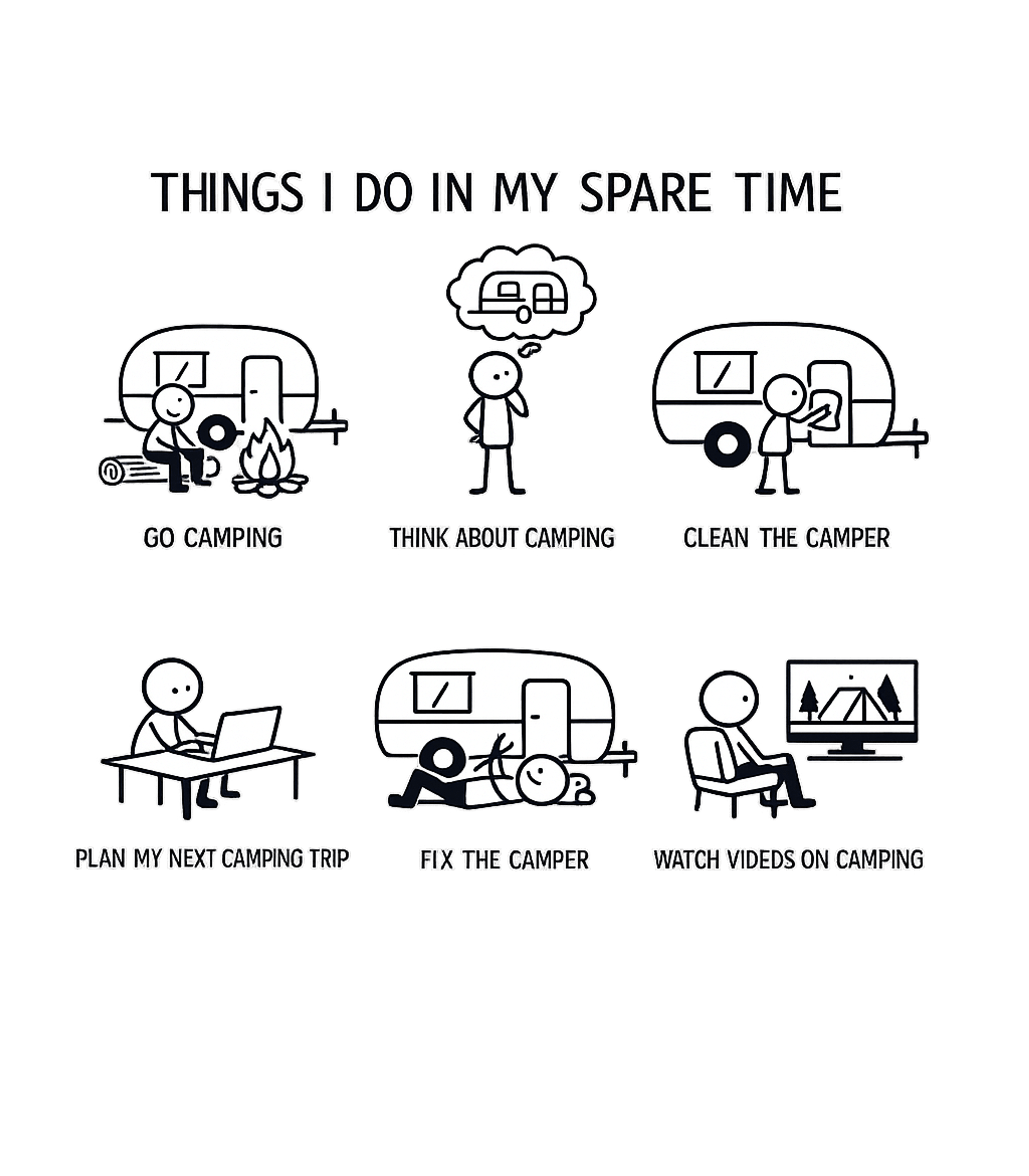 Camping Spare Time Camping Premium T-Shirt featuring Show off your passion for the outdoors with this humorous st – designed by Geoff Brown @ SunFrog Camping Spare Time Camping Premium T-Shirt featuring Show off your passion for the outdoors with this humorous st – designed by Geoff Brown @ SunFrog