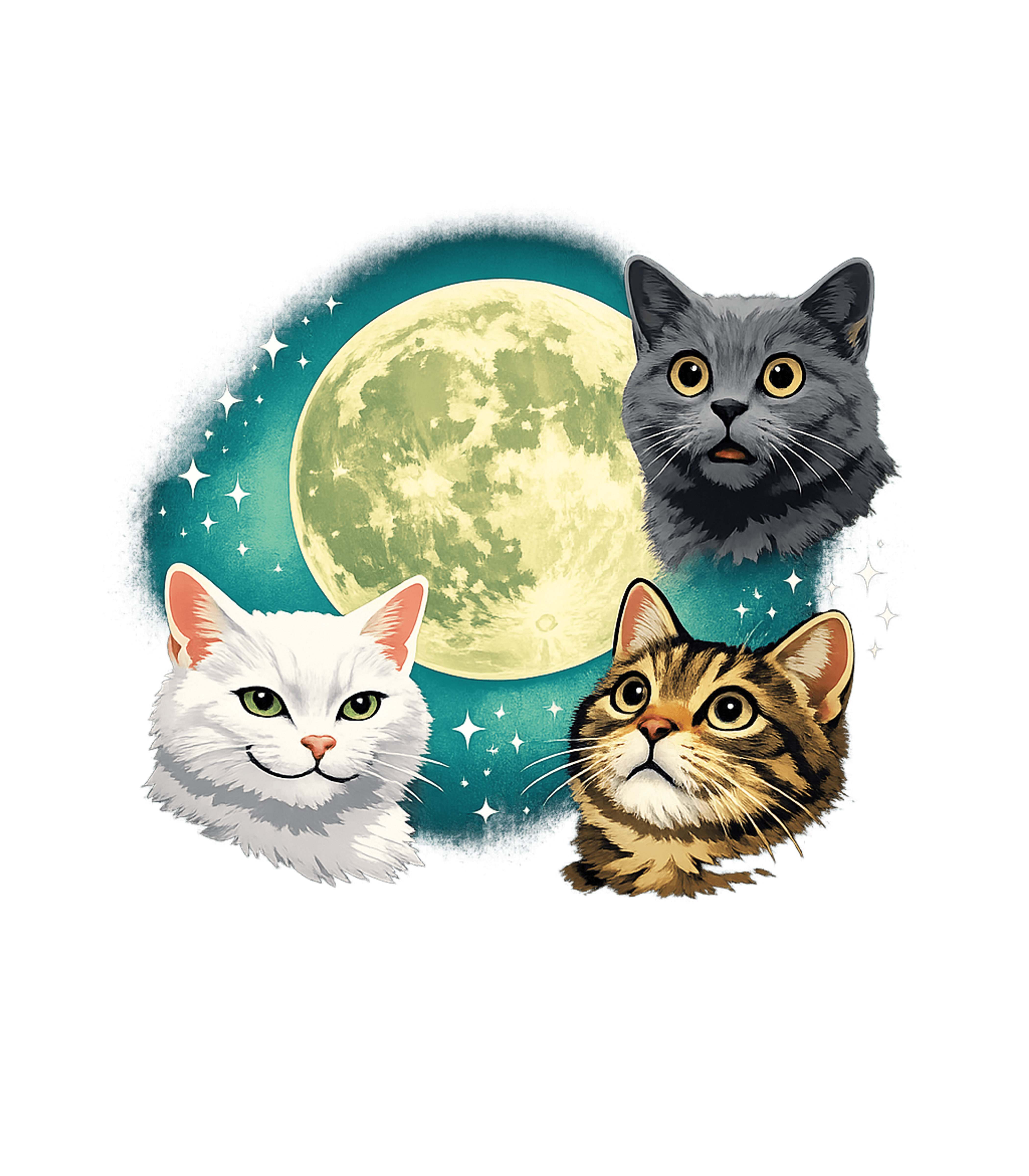 Cats Under The Moon Cats Premium T-Shirt featuring This charming graphic features three adorable cats gazing at – designed by Geoff Brown @ SunFrog Cats Under The Moon Cats Premium T-Shirt featuring This charming graphic features three adorable cats gazing at – designed by Geoff Brown @ SunFrog