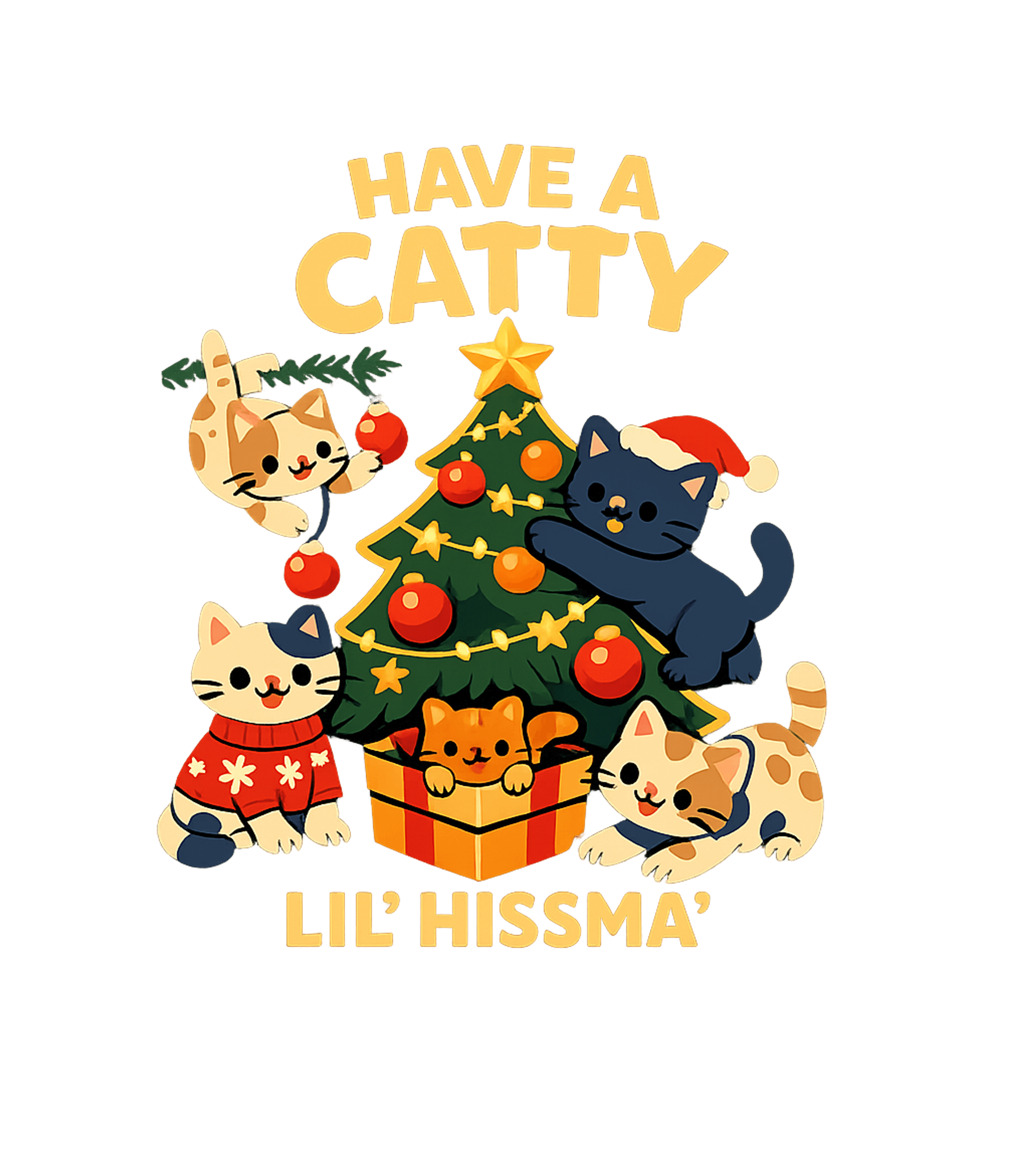 Catty Lil' Hissma' Christmas Cats Hooded Sweatshirt featuring Celebrate the holidays with this adorable graphic featuring – designed by Geoff Brown @ SunFrog Catty Lil' Hissma' Christmas Cats Hooded Sweatshirt featuring Celebrate the holidays with this adorable graphic featuring – designed by Geoff Brown @ SunFrog