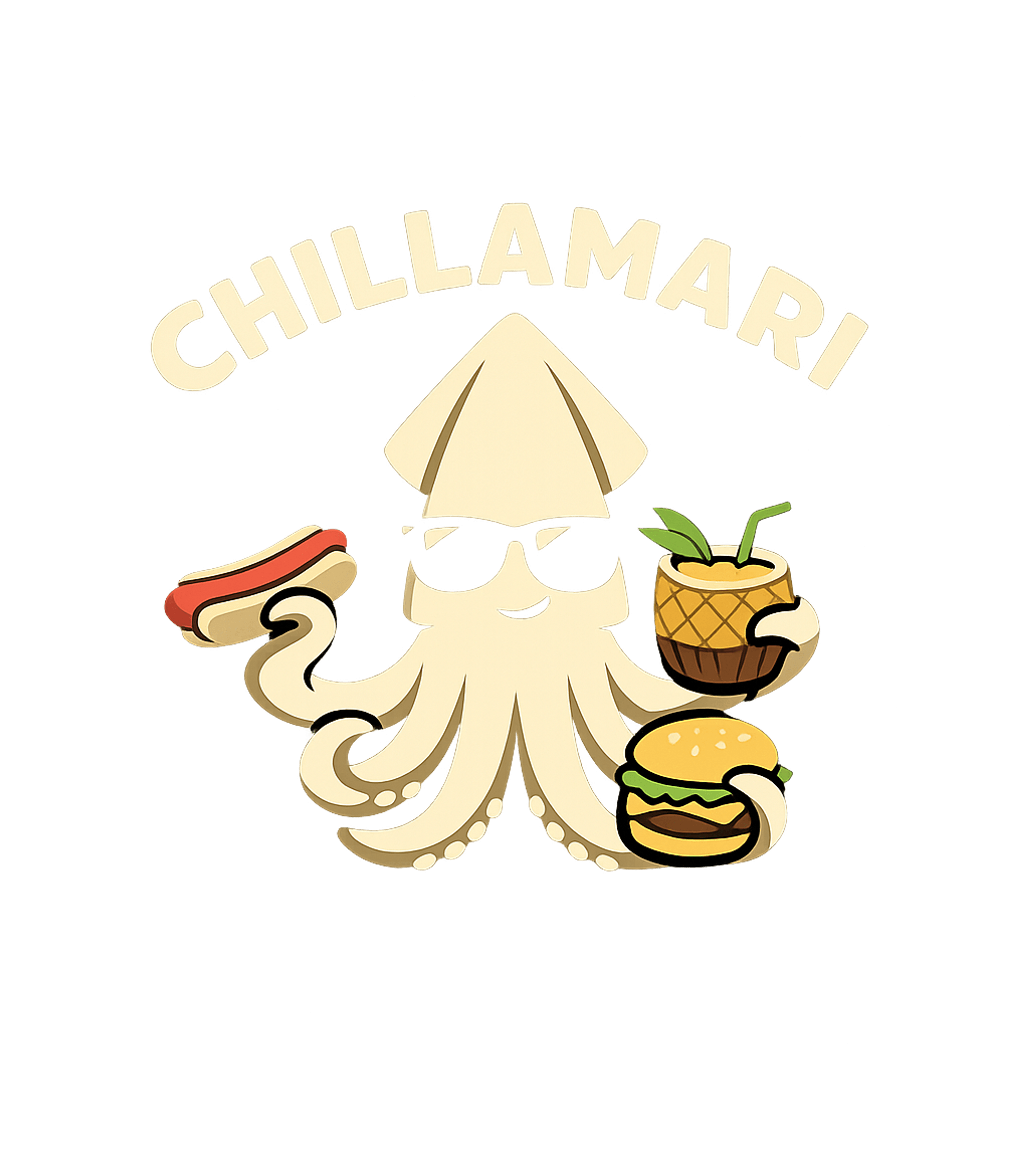 Chillamari Squid Vibes Dad Jokes Crewneck Sweatshirt featuring This fun graphic features a cool squid in sunglasses enjoyin – designed by Geoff Brown @ SunFrog Chillamari Squid Vibes Dad Jokes Crewneck Sweatshirt featuring This fun graphic features a cool squid in sunglasses enjoyin – designed by Geoff Brown @ SunFrog