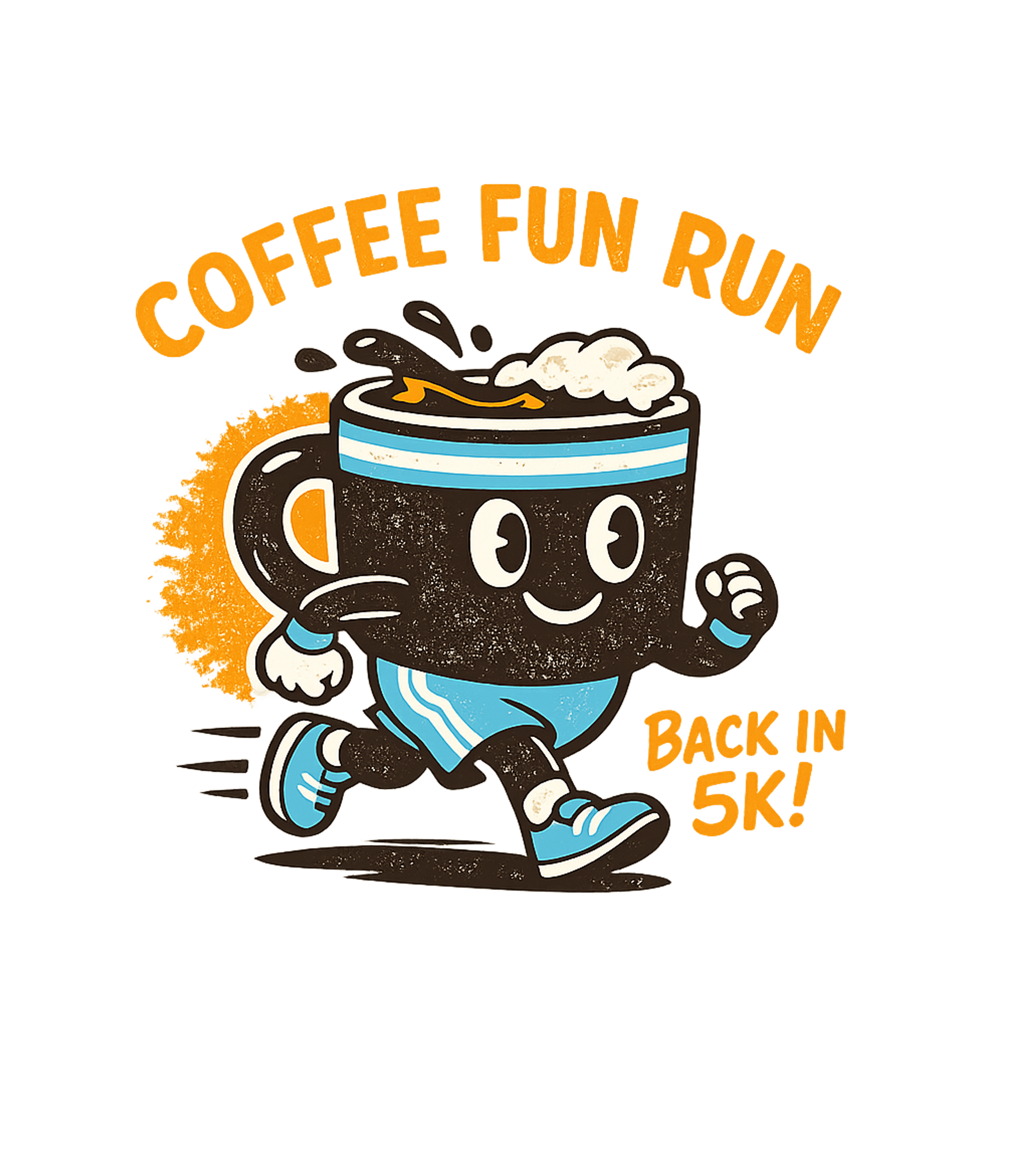 Coffee Fun Run Fitness Crewneck Sweatshirt featuring This cheerful retro graphic features a running coffee cup re – designed by Geoff Brown @ SunFrog Coffee Fun Run Fitness Crewneck Sweatshirt featuring This cheerful retro graphic features a running coffee cup re – designed by Geoff Brown @ SunFrog