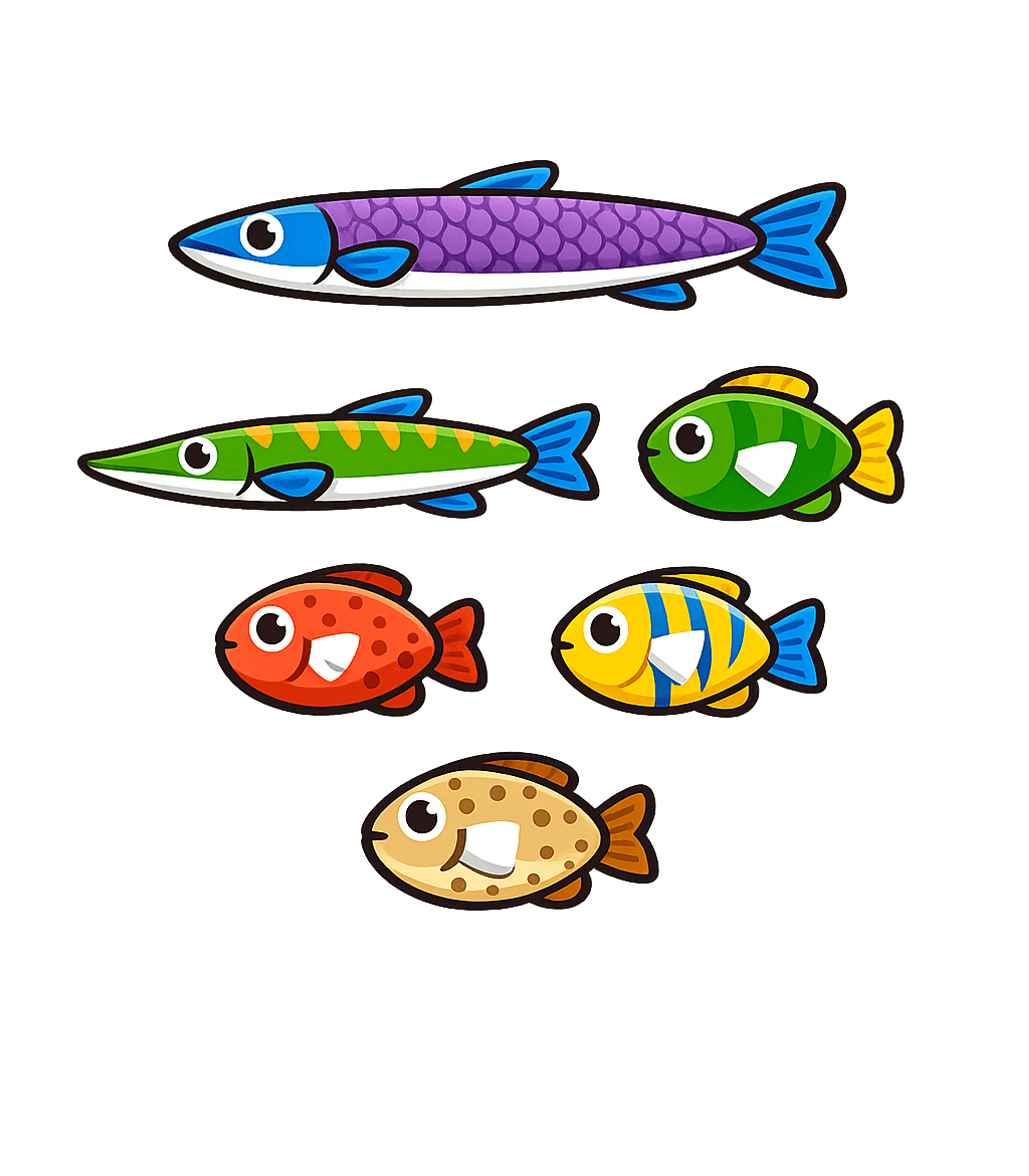 Colorful Cartoon Fish Wildlife Crewneck Sweatshirt featuring This fun graphic features a variety of cute, brightly colore – designed by Geoff Brown @ SunFrog Colorful Cartoon Fish Wildlife Crewneck Sweatshirt featuring This fun graphic features a variety of cute, brightly colore – designed by Geoff Brown @ SunFrog