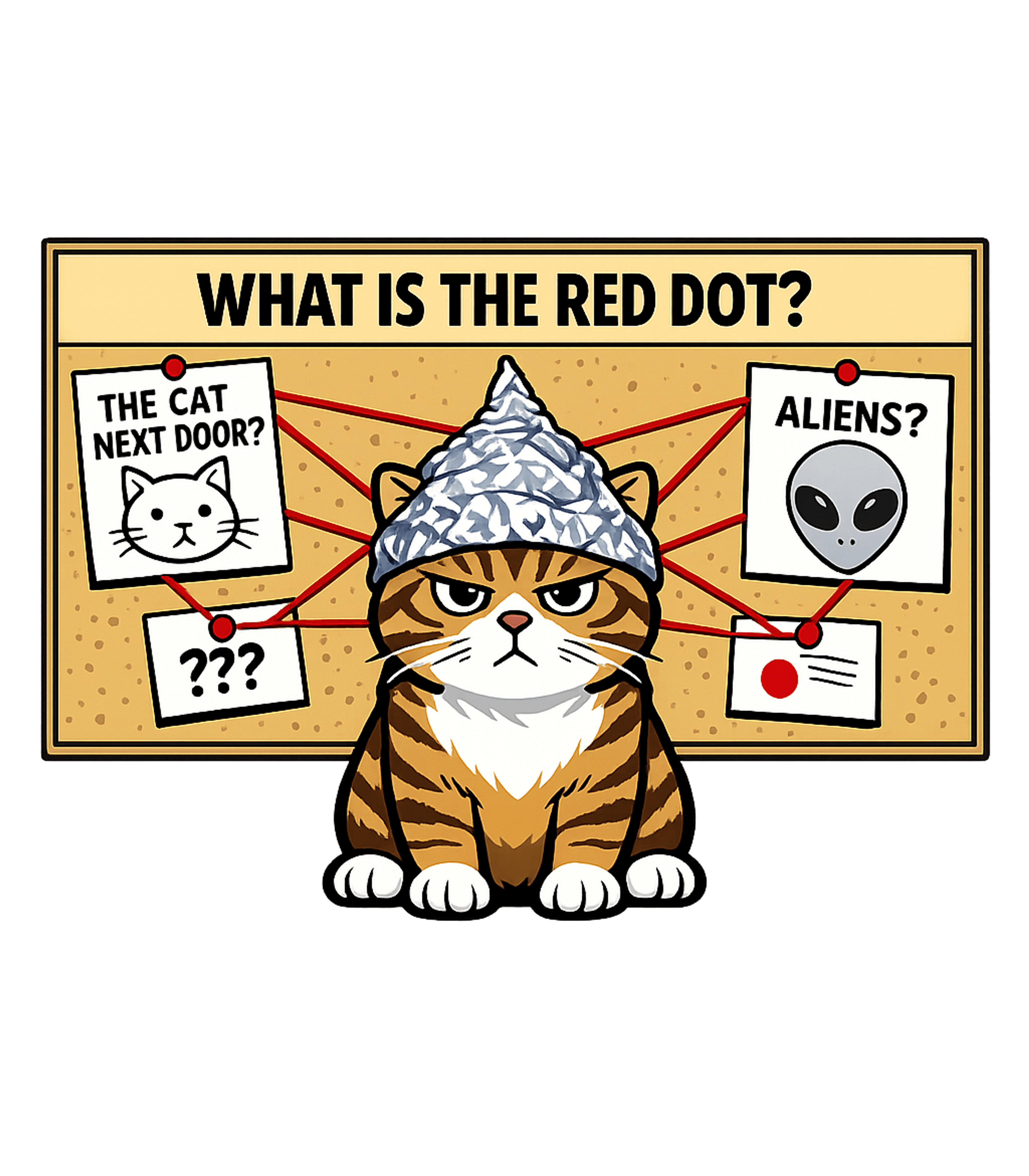 Conspiracy Cat Red Dot Cats Premium T-Shirt featuring This funny design features a cat wearing a tin foil hat, int – designed by Geoff Brown @ SunFrog Conspiracy Cat Red Dot Cats Premium T-Shirt featuring This funny design features a cat wearing a tin foil hat, int – designed by Geoff Brown @ SunFrog