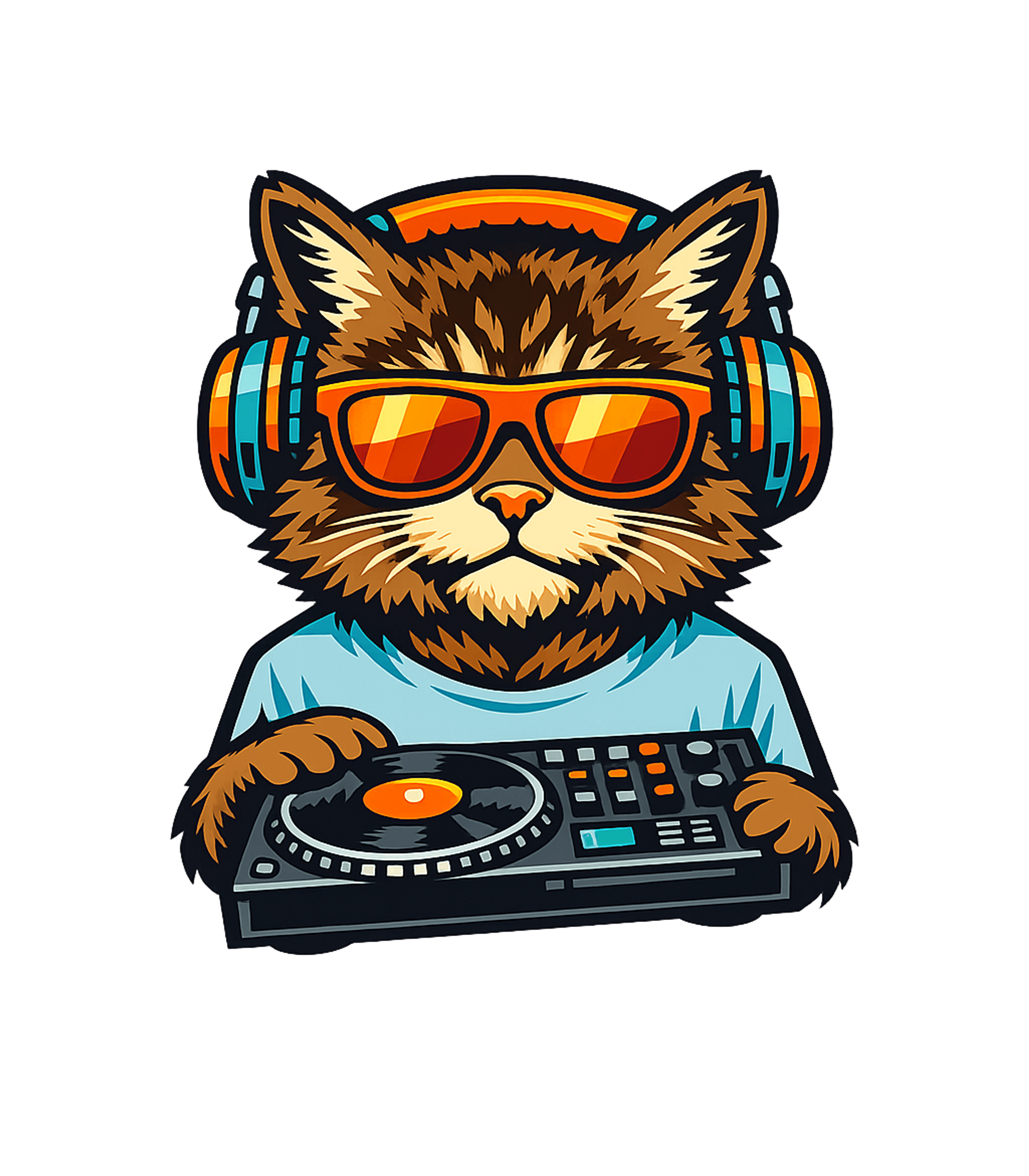 Cool Cat DJ Music Premium T-Shirt featuring This cool graphic features a cat DJ spinning tracks, complet – designed by Geoff Brown @ SunFrog Cool Cat DJ Music Premium T-Shirt featuring This cool graphic features a cat DJ spinning tracks, complet – designed by Geoff Brown @ SunFrog