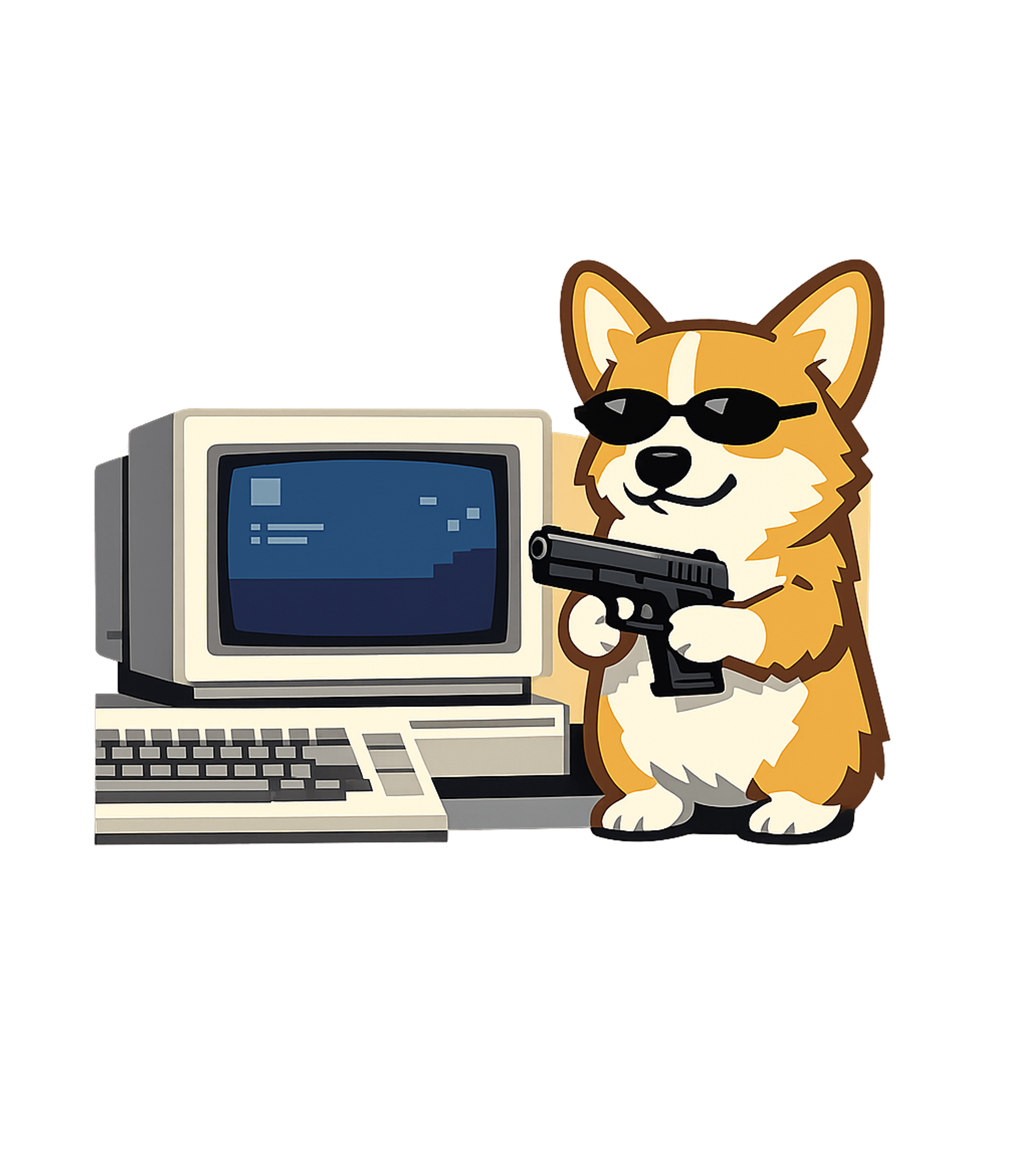 Corgi Hacker Boss Meme Humor Hooded Sweatshirt featuring This quirky graphic features a cool corgi in sunglasses hold – designed by Geoff Brown @ SunFrog Corgi Hacker Boss Meme Humor Hooded Sweatshirt featuring This quirky graphic features a cool corgi in sunglasses hold – designed by Geoff Brown @ SunFrog