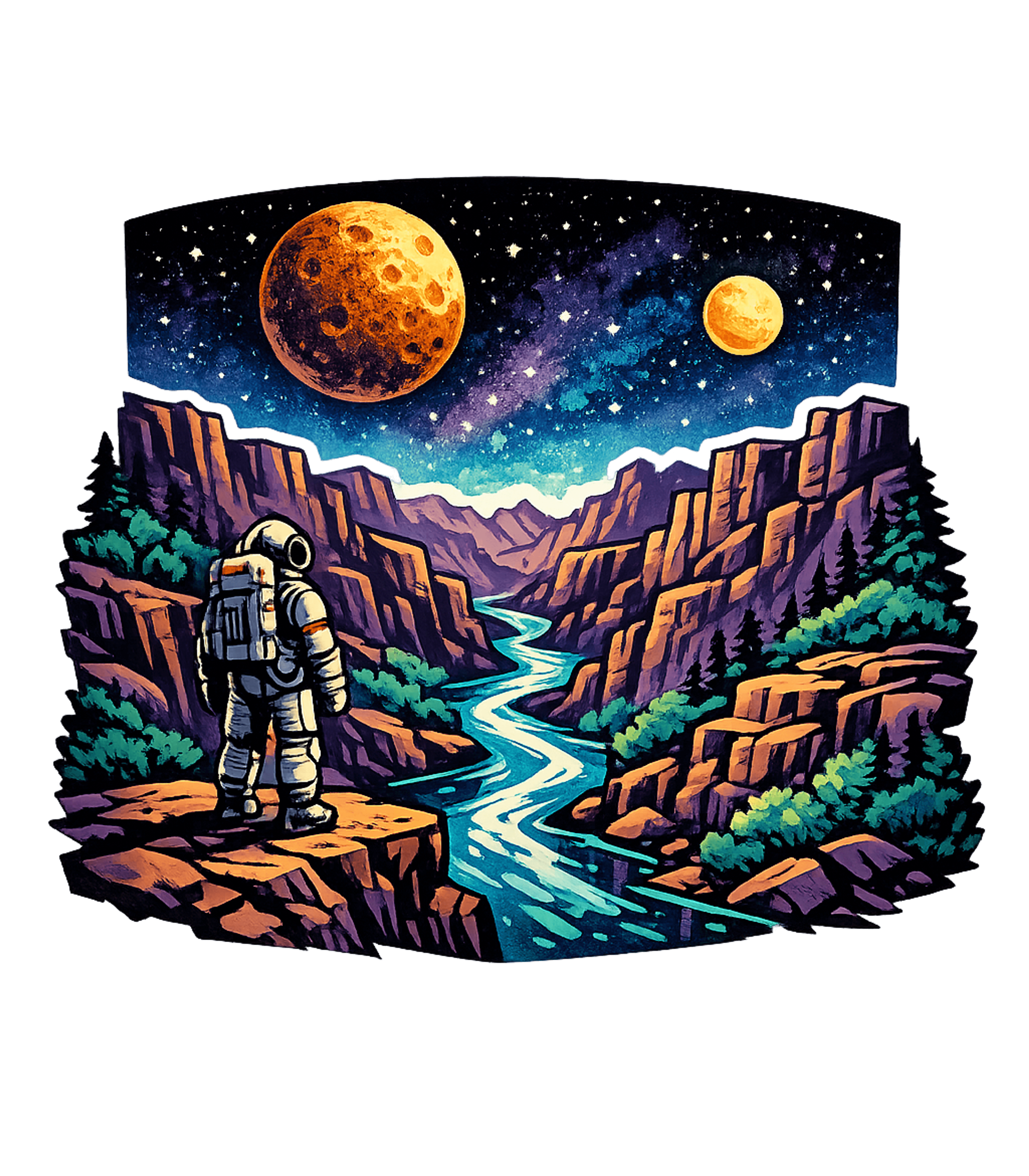 Cosmic Canyon Explorer Travel Premium T-Shirt featuring Embark on an interstellar journey with this vibrant t-shirt, – designed by Geoff Brown @ SunFrog Cosmic Canyon Explorer Travel Premium T-Shirt featuring Embark on an interstellar journey with this vibrant t-shirt, – designed by Geoff Brown @ SunFrog