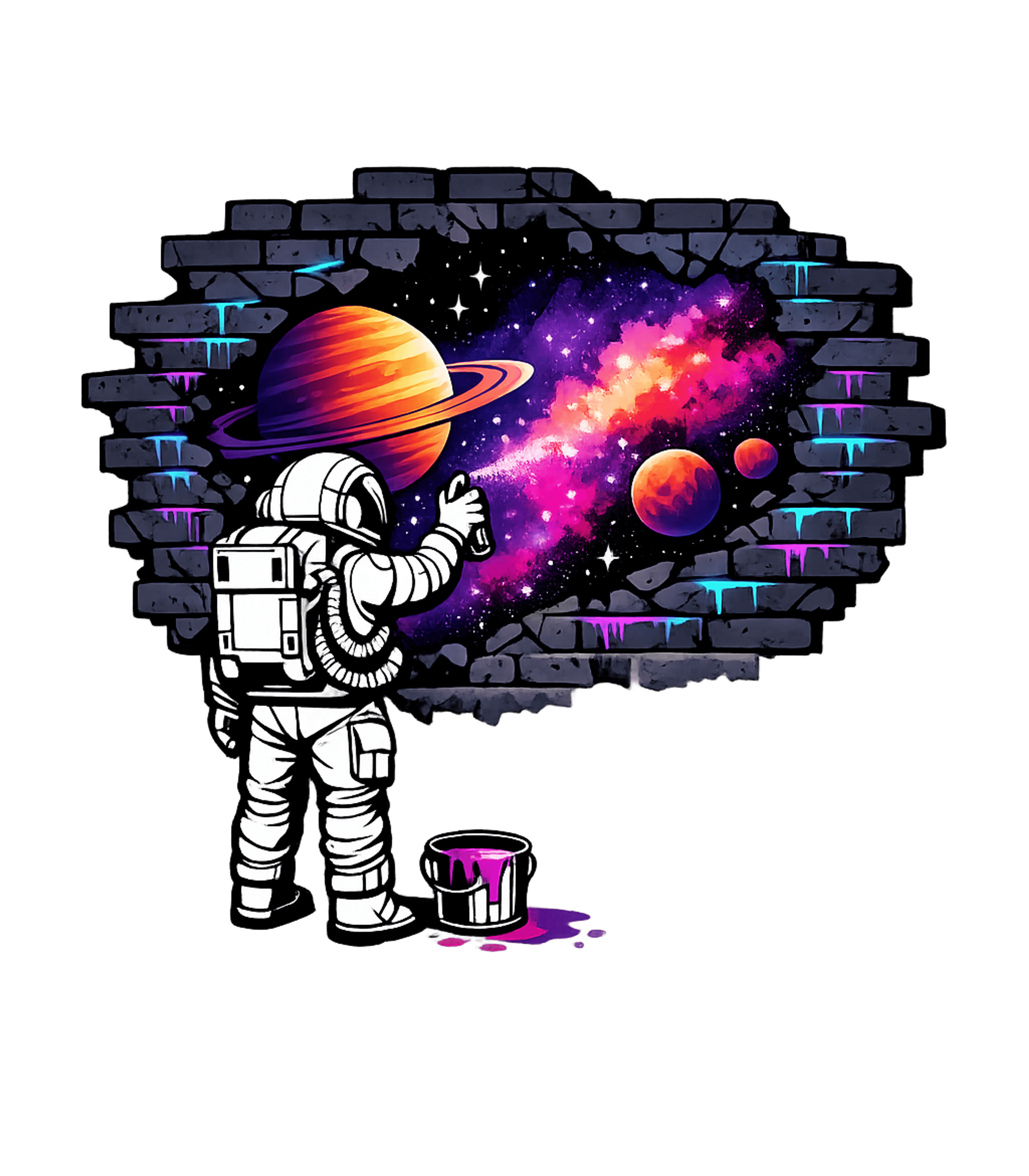 Cosmic Graffiti Artist Travel Premium T-Shirt featuring This vibrant graphic features an astronaut spray-painting a – designed by Geoff Brown @ SunFrog Cosmic Graffiti Artist Travel Premium T-Shirt featuring This vibrant graphic features an astronaut spray-painting a – designed by Geoff Brown @ SunFrog