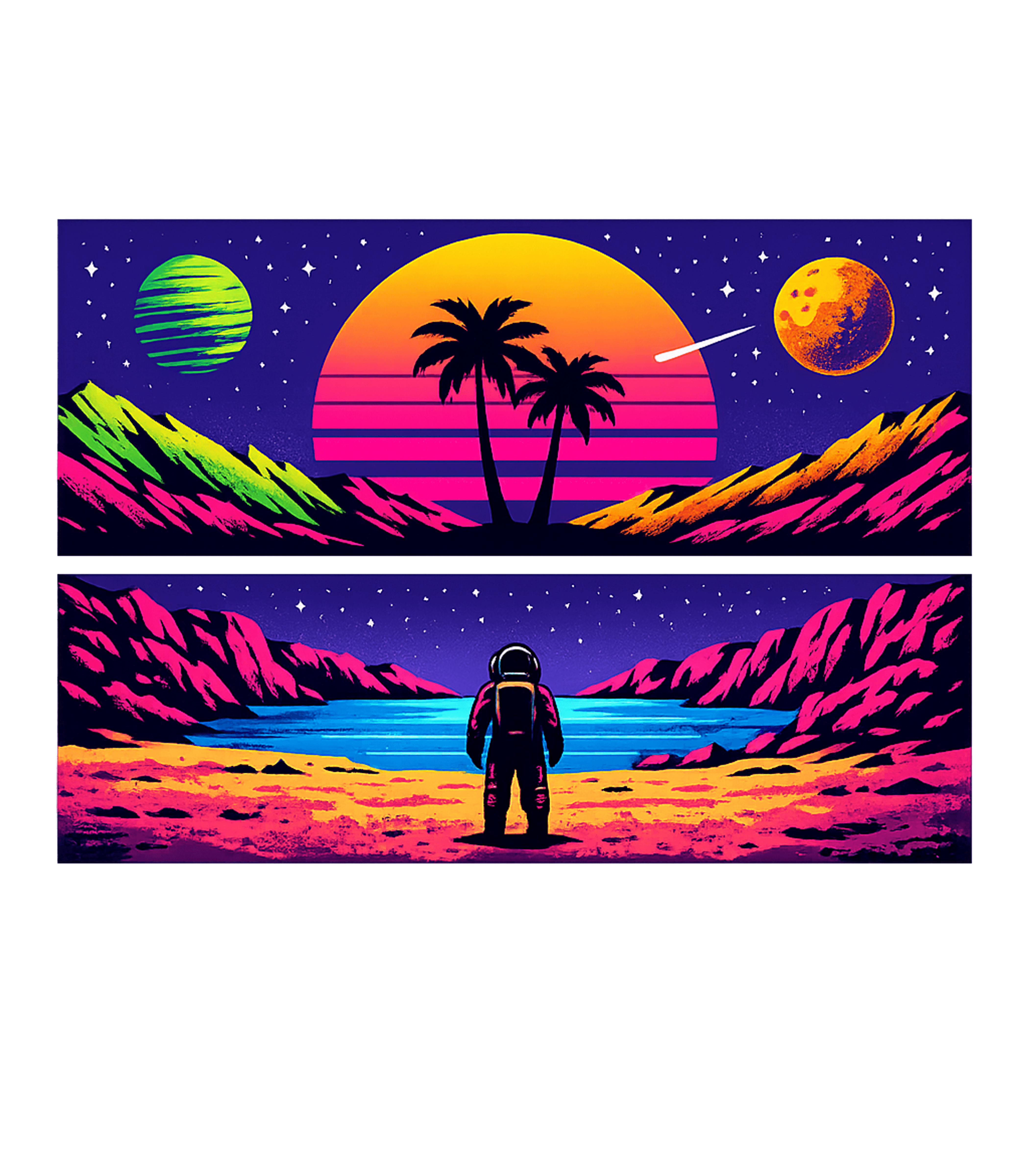 Cosmic Neon Horizon Travel Premium T-Shirt featuring Step into a vibrant, retro-futuristic world with this graphi – designed by Geoff Brown @ SunFrog Cosmic Neon Horizon Travel Premium T-Shirt featuring Step into a vibrant, retro-futuristic world with this graphi – designed by Geoff Brown @ SunFrog