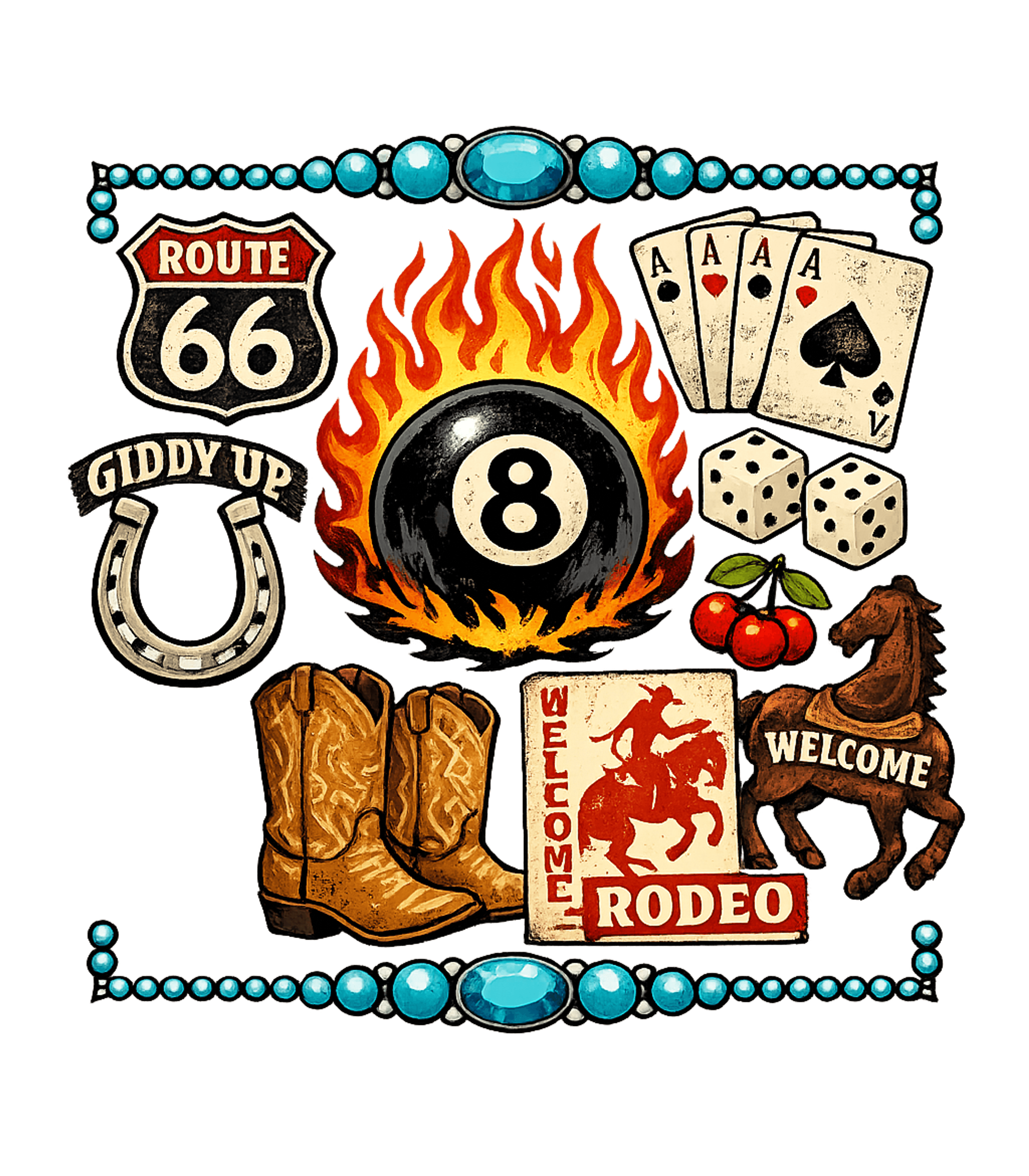 Cowboy Country Mix Travel Premium T-Shirt featuring This vibrant graphic blends classic Western Americana with a – designed by Geoff Brown @ SunFrog Cowboy Country Mix Travel Premium T-Shirt featuring This vibrant graphic blends classic Western Americana with a – designed by Geoff Brown @ SunFrog