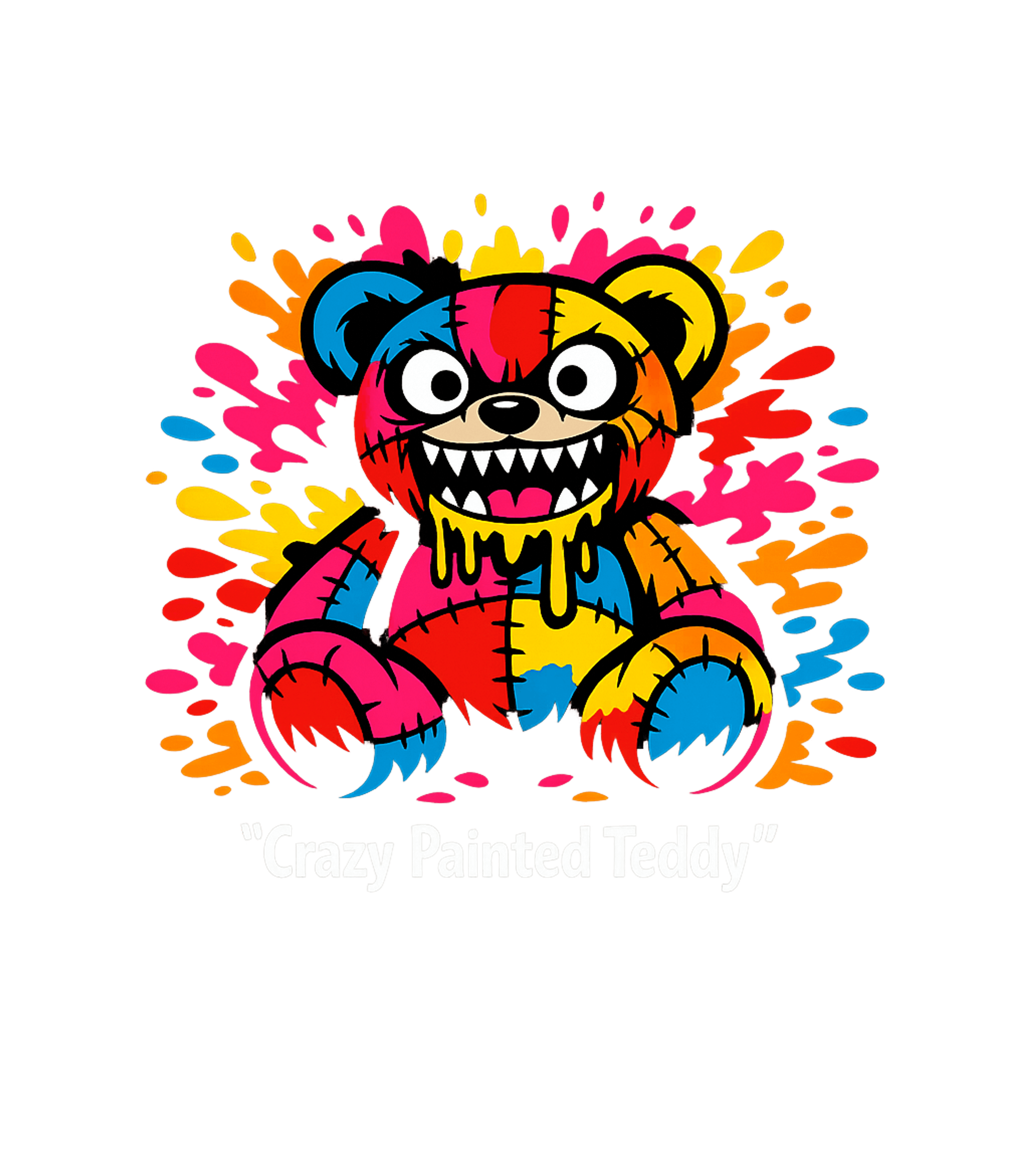 Crazy Painted Teddy Bear Meme Humor Hooded Sweatshirt featuring Show off your wild side with this vibrant 'Crazy Painted Ted – designed by Geoff Brown @ SunFrog Crazy Painted Teddy Bear Meme Humor Hooded Sweatshirt featuring Show off your wild side with this vibrant 'Crazy Painted Ted – designed by Geoff Brown @ SunFrog