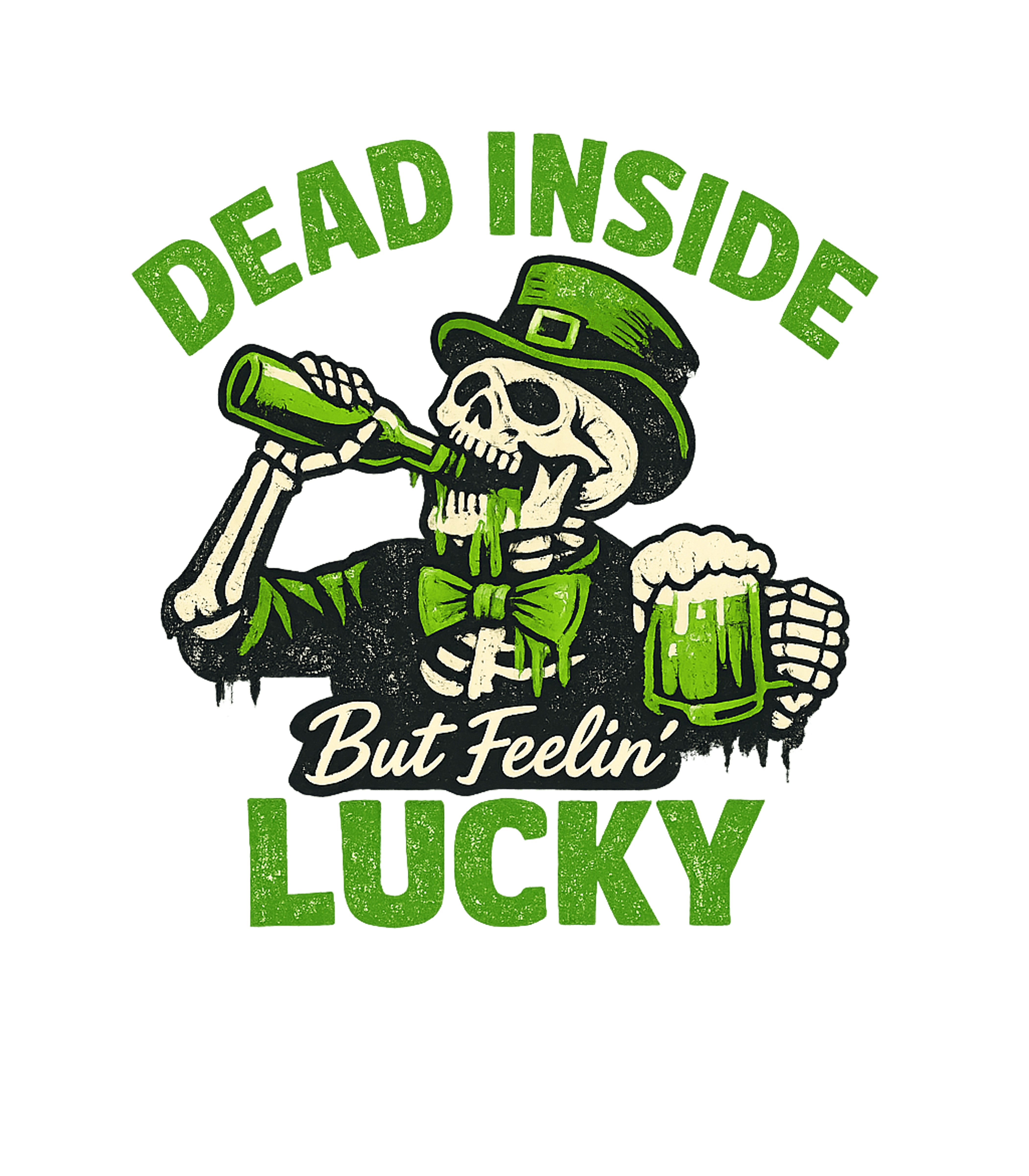 Dead Inside Feelin' Lucky St. Patrick's Day Premium T-Shirt featuring Embrace the spirit of St – designed by Geoff Brown @ SunFrog Dead Inside Feelin' Lucky St. Patrick's Day Premium T-Shirt featuring Embrace the spirit of St – designed by Geoff Brown @ SunFrog