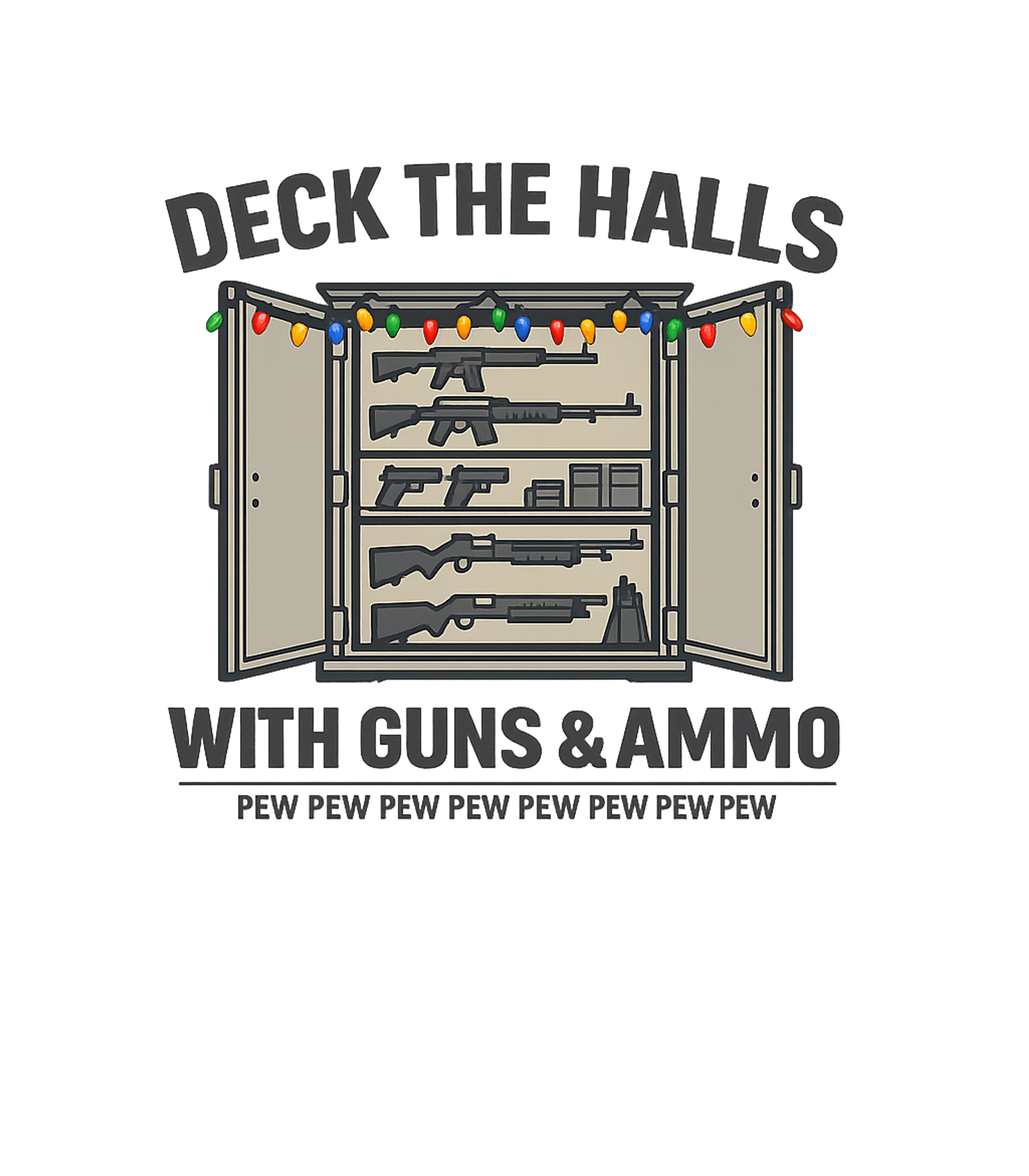 Deck The Halls Guns Sarcasm Crewneck Sweatshirt featuring Celebrate the holiday season with this witty graphic featuri – designed by Geoff Brown @ SunFrog Deck The Halls Guns Sarcasm Crewneck Sweatshirt featuring Celebrate the holiday season with this witty graphic featuri – designed by Geoff Brown @ SunFrog