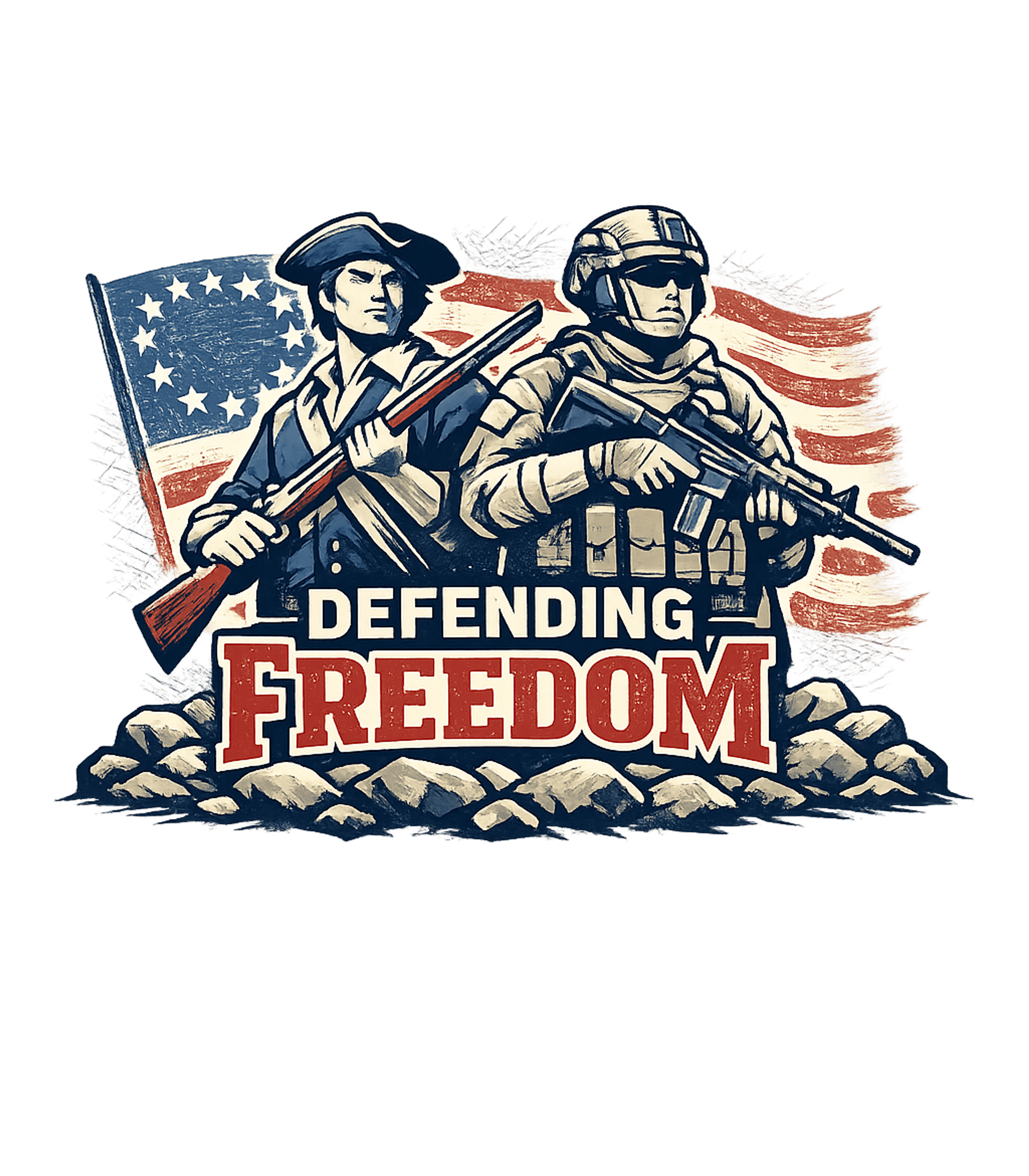 Defending Freedom Patriots Freedom / Constitution Crewneck Sweatshirt featuring This powerful graphic features a colonial patriot and a mode – designed by Geoff Brown @ SunFrog Defending Freedom Patriots Freedom / Constitution Crewneck Sweatshirt featuring This powerful graphic features a colonial patriot and a mode – designed by Geoff Brown @ SunFrog