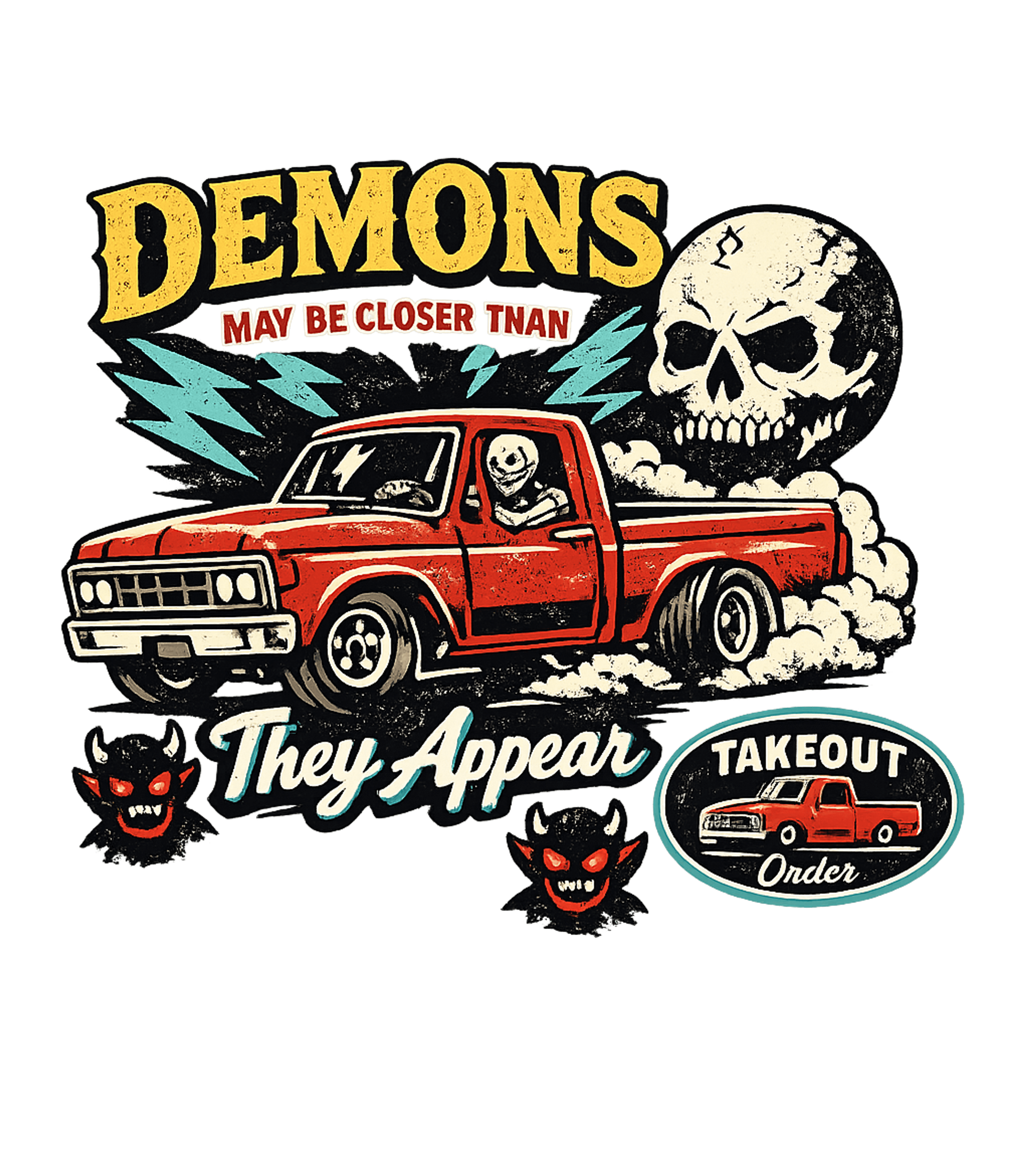 Demons Takeout Truck Cars Premium T-Shirt featuring Embrace your edgy side with this retro-inspired graphic feat – designed by Geoff Brown @ SunFrog Demons Takeout Truck Cars Premium T-Shirt featuring Embrace your edgy side with this retro-inspired graphic feat – designed by Geoff Brown @ SunFrog