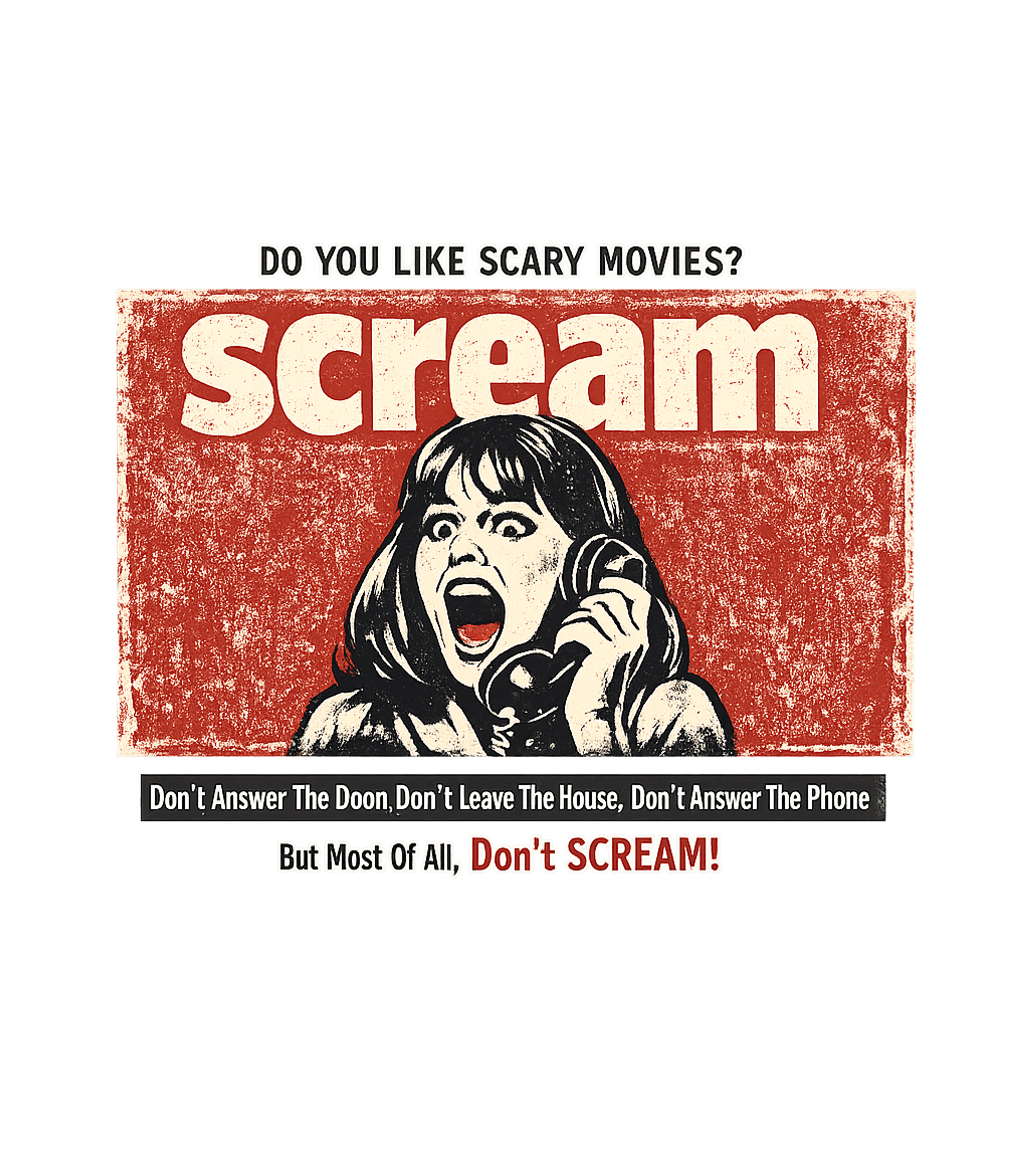 Don't Scream Horror halloween Premium T-Shirt featuring Capture the suspense of classic horror with this vintage-ins – designed by Geoff Brown @ SunFrog Don't Scream Horror halloween Premium T-Shirt featuring Capture the suspense of classic horror with this vintage-ins – designed by Geoff Brown @ SunFrog