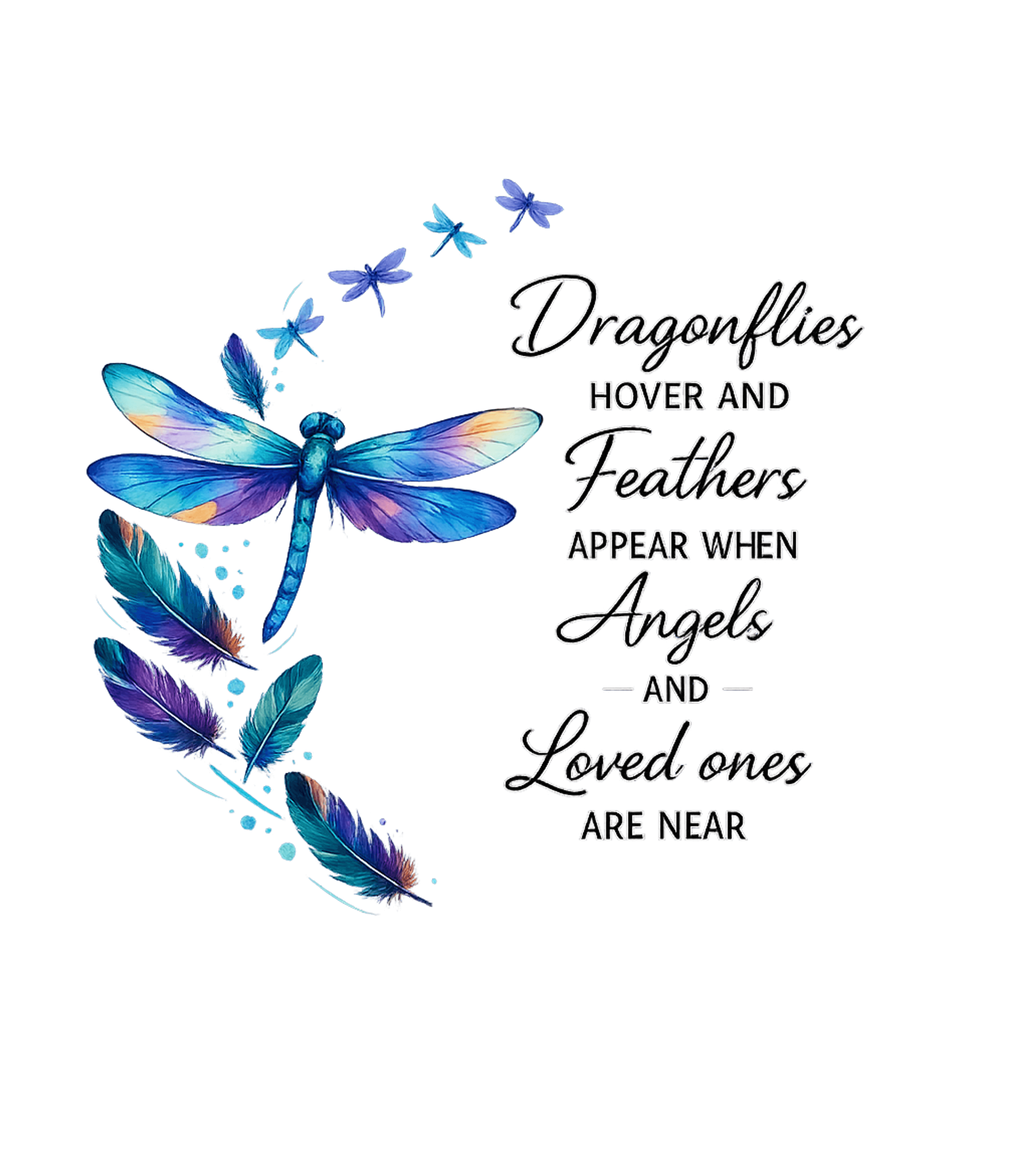 Dragonflies Feathers Angels Inspirational Messages Crewneck Sweatshirt featuring This ethereal watercolor design features dragonflies and fea – designed by Geoff Brown @ SunFrog Dragonflies Feathers Angels Inspirational Messages Crewneck Sweatshirt featuring This ethereal watercolor design features dragonflies and fea – designed by Geoff Brown @ SunFrog