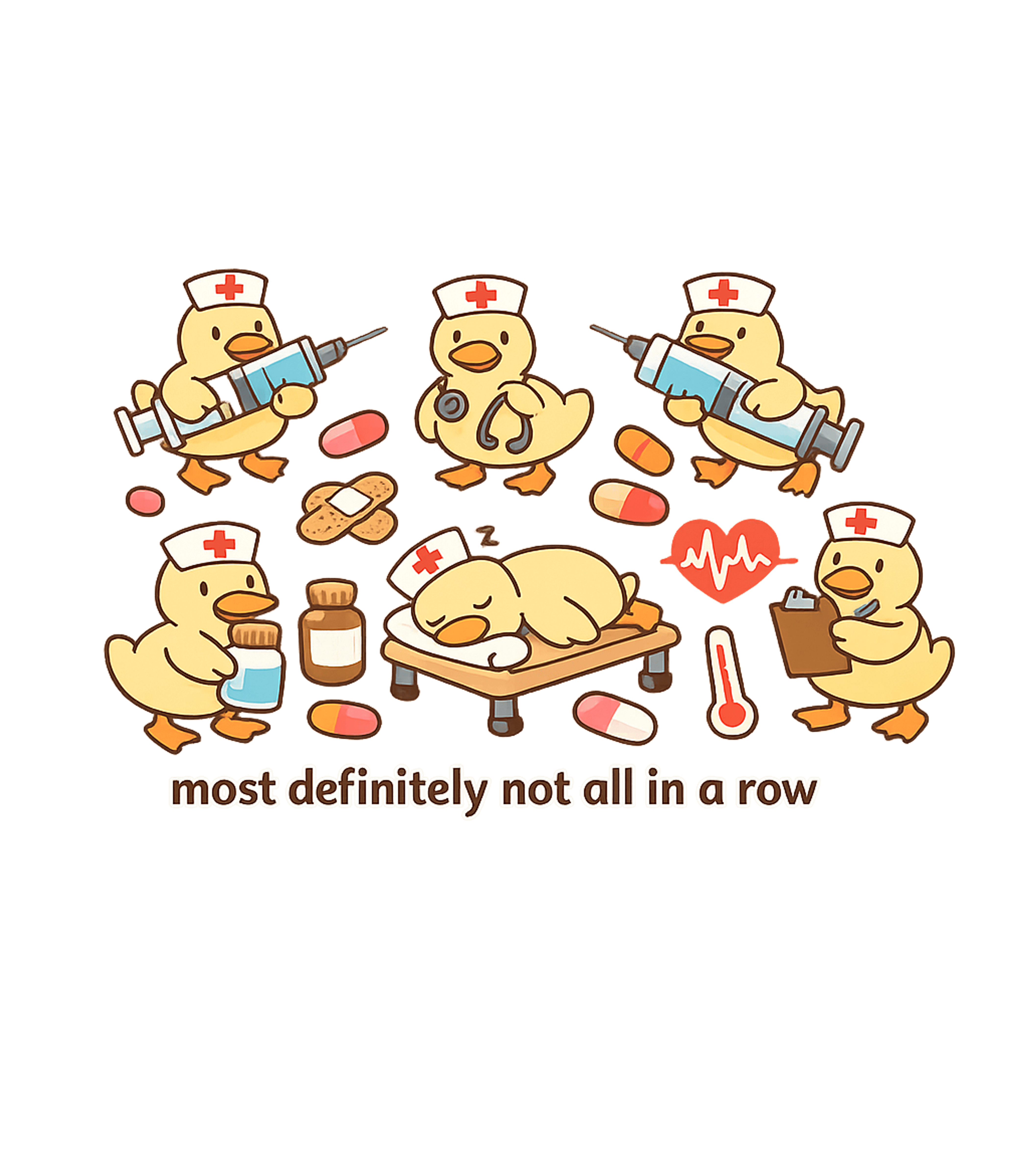 Ducks Not In A Row Work / Office Humor Sticker featuring Celebrate the dedication and humor of nurses with this adora – designed by Geoff Brown @ SunFrog Ducks Not In A Row Work / Office Humor Sticker featuring Celebrate the dedication and humor of nurses with this adora – designed by Geoff Brown @ SunFrog