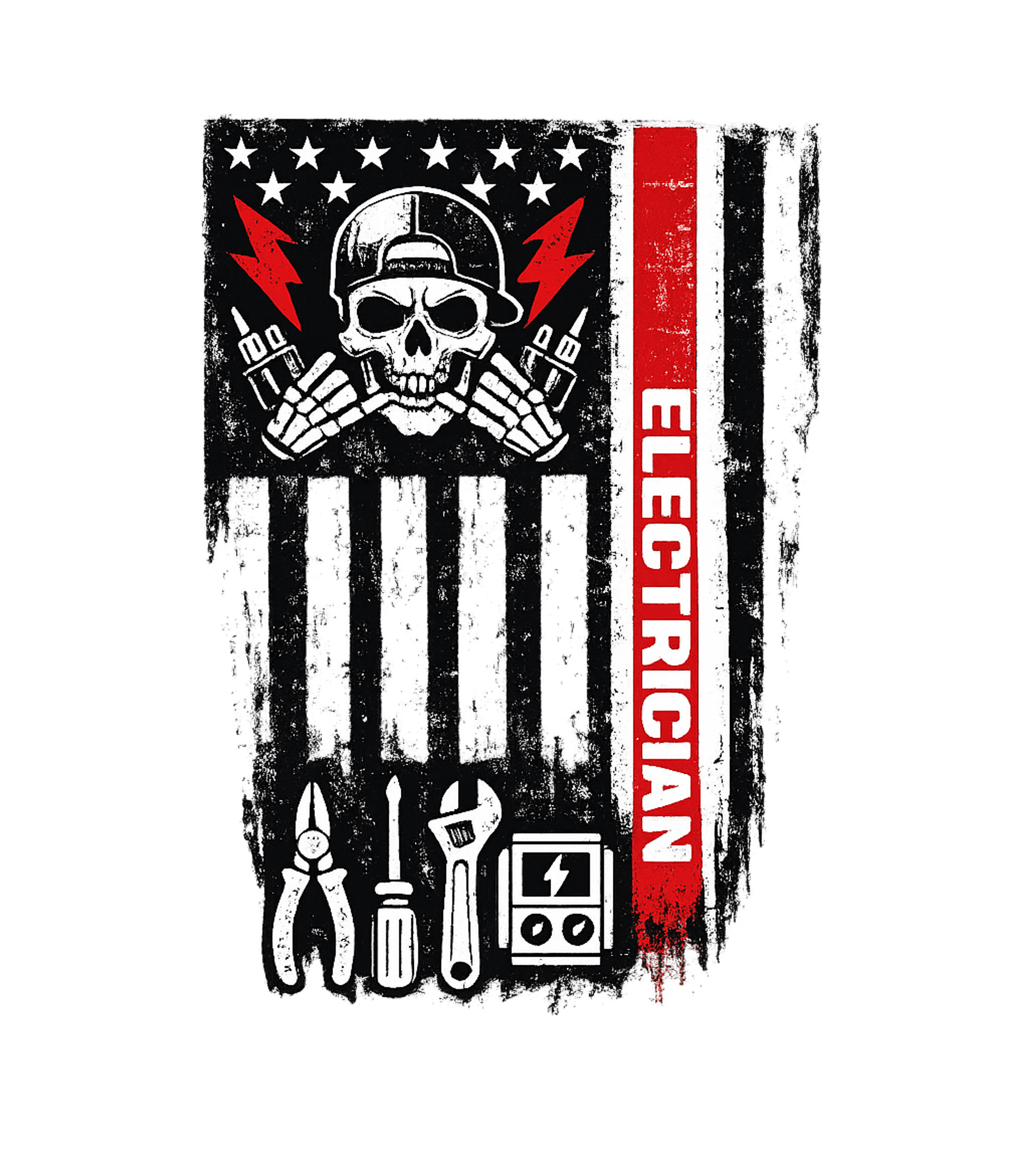 Electrician Skull Flag Tools Electrician Crewneck Sweatshirt featuring This grunge-style design celebrates the electrician trade wi – designed by Geoff Brown @ SunFrog Electrician Skull Flag Tools Electrician Crewneck Sweatshirt featuring This grunge-style design celebrates the electrician trade wi – designed by Geoff Brown @ SunFrog