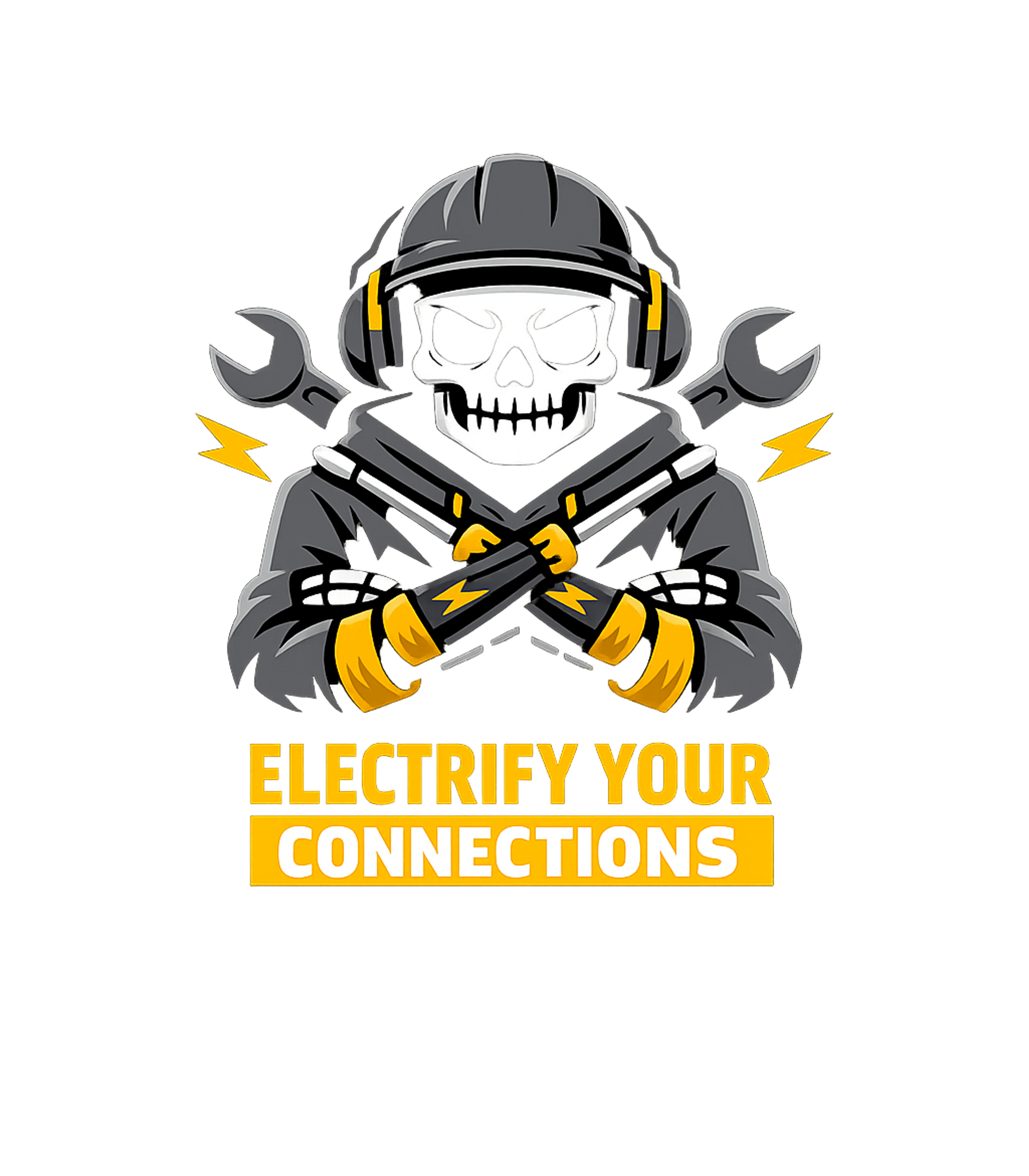 Electrify Your Connections Electrician Crewneck Sweatshirt featuring This dynamic t-shirt features an edgy skeleton mascot in a h – designed by Geoff Brown @ SunFrog Electrify Your Connections Electrician Crewneck Sweatshirt featuring This dynamic t-shirt features an edgy skeleton mascot in a h – designed by Geoff Brown @ SunFrog
