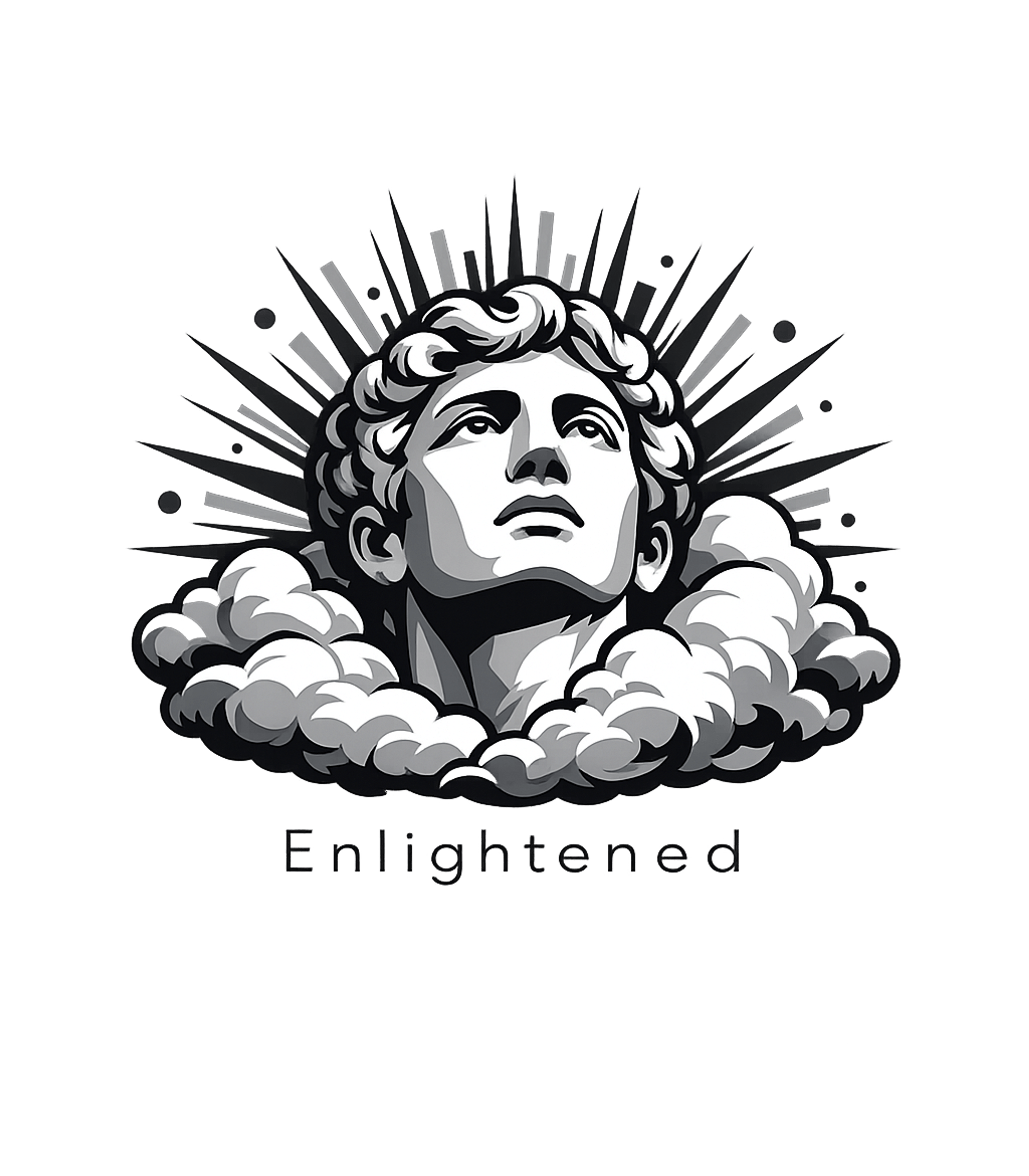 Enlightened Classical Statue Inspirational Messages Crewneck Sweatshirt featuring Embrace profound wisdom with this striking grayscale graphic – designed by Geoff Brown @ SunFrog Enlightened Classical Statue Inspirational Messages Crewneck Sweatshirt featuring Embrace profound wisdom with this striking grayscale graphic – designed by Geoff Brown @ SunFrog