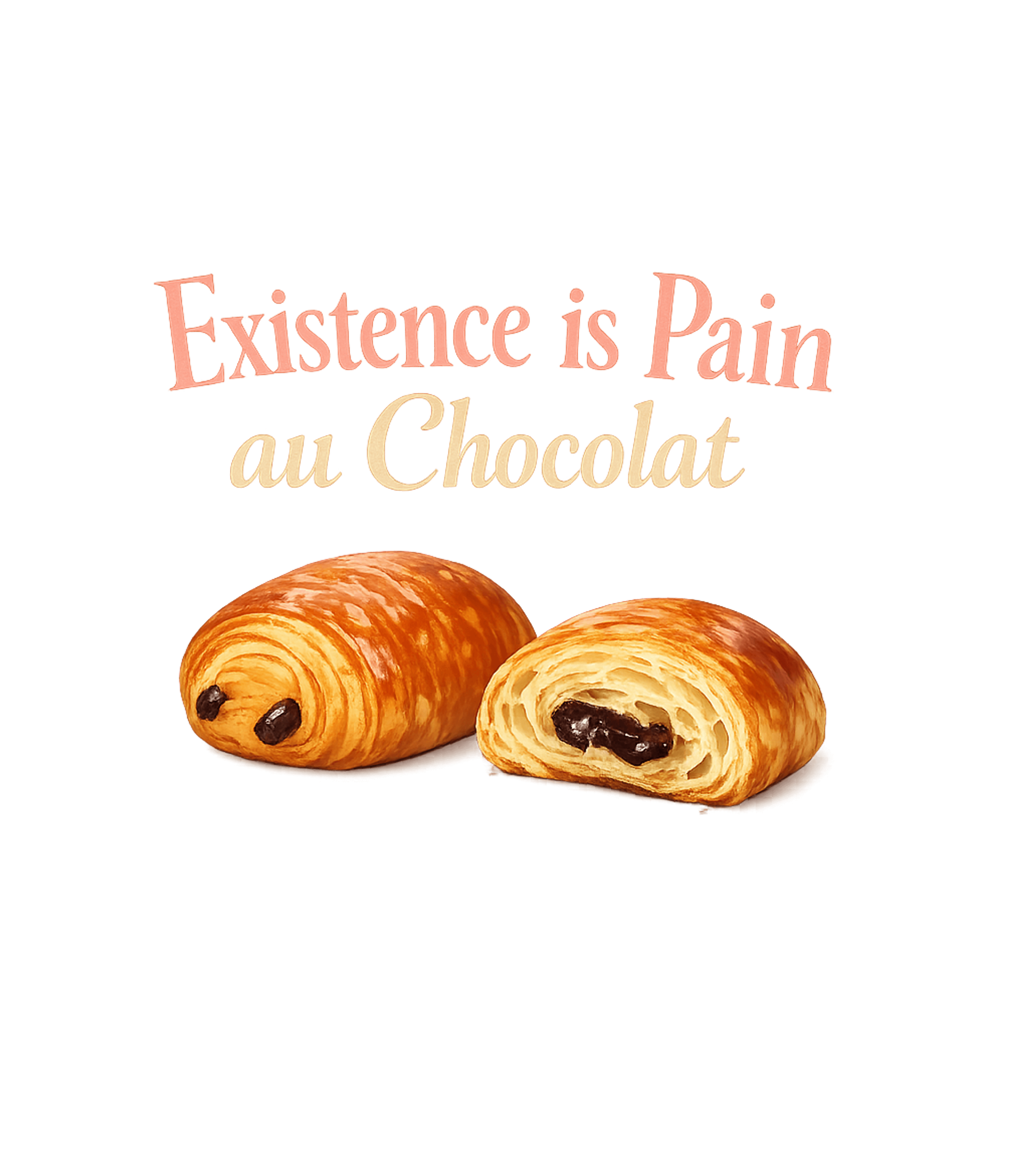 Existence Is Pain au Chocolat Sarcasm Premium T-Shirt featuring This humorous graphic combines philosophical thought with a – designed by Geoff Brown @ SunFrog Existence Is Pain au Chocolat Sarcasm Premium T-Shirt featuring This humorous graphic combines philosophical thought with a – designed by Geoff Brown @ SunFrog