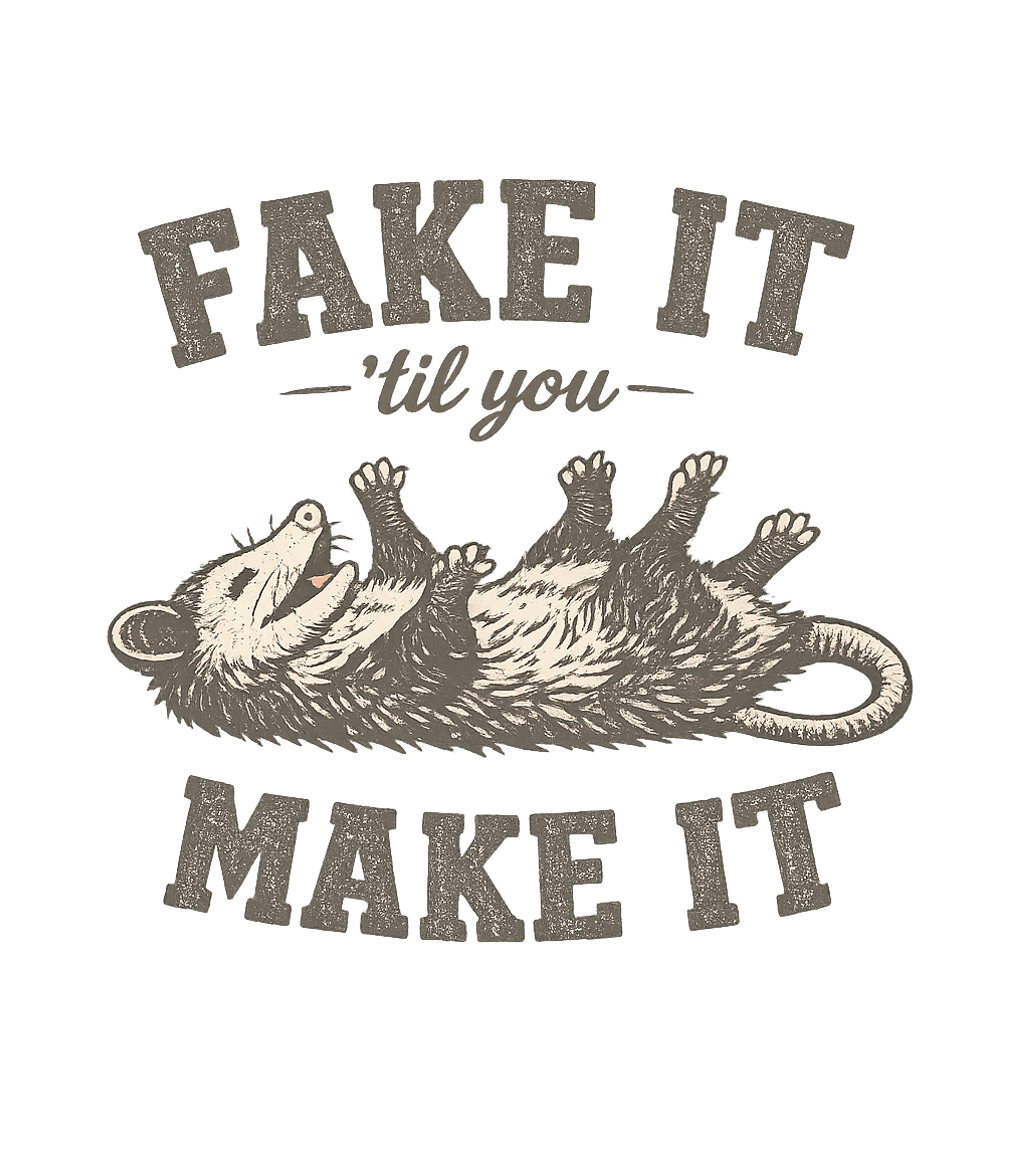 Fake It Opossum Wildlife Premium T-Shirt featuring Embrace the journey with this funny graphic featuring an opo – designed by Geoff Brown @ SunFrog Fake It Opossum Wildlife Premium T-Shirt featuring Embrace the journey with this funny graphic featuring an opo – designed by Geoff Brown @ SunFrog