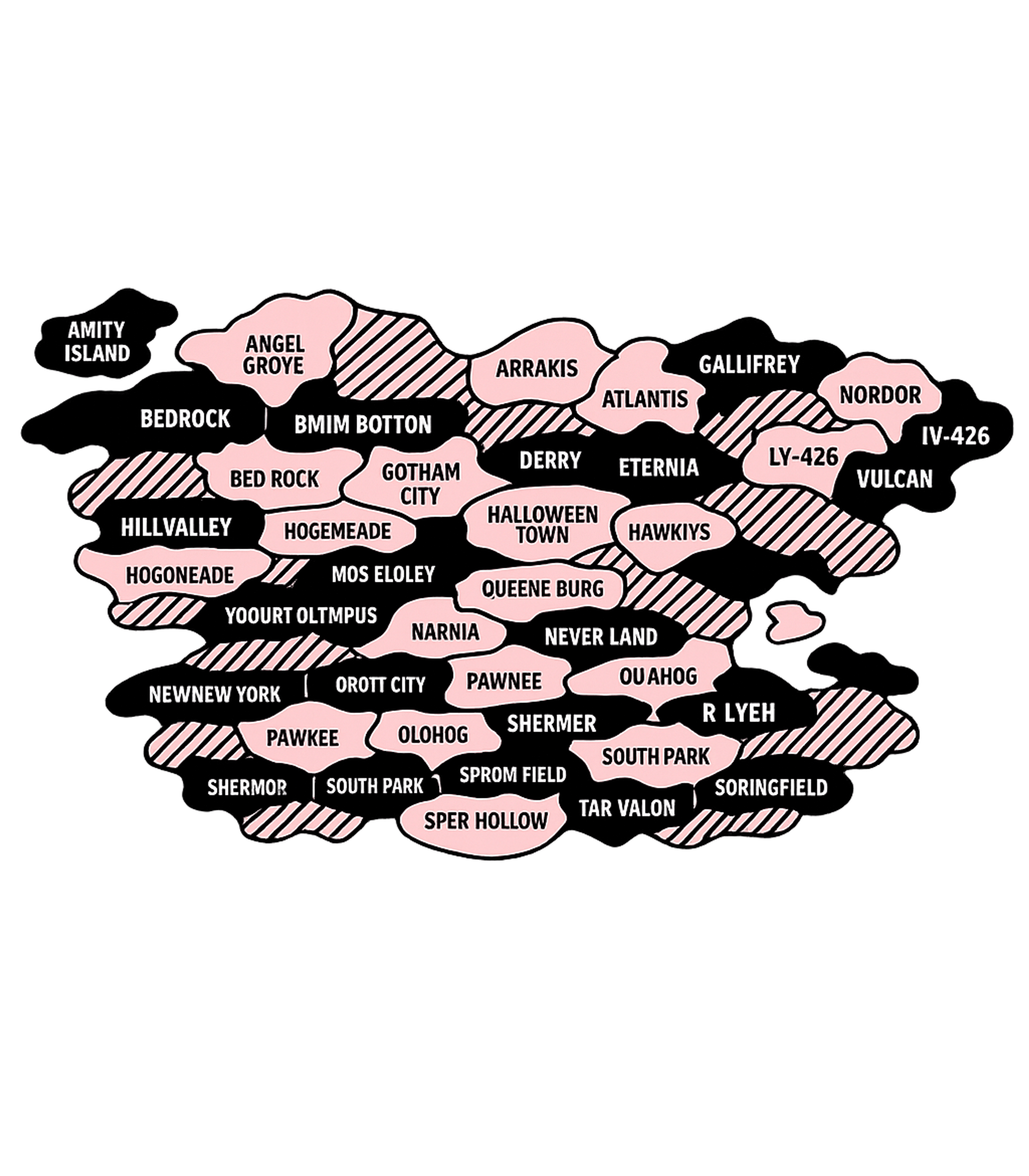 Fictional Places Map Gaming Hooded Sweatshirt featuring Explore a unique map featuring iconic fictional towns and wo – designed by Geoff Brown @ SunFrog Fictional Places Map Gaming Hooded Sweatshirt featuring Explore a unique map featuring iconic fictional towns and wo – designed by Geoff Brown @ SunFrog