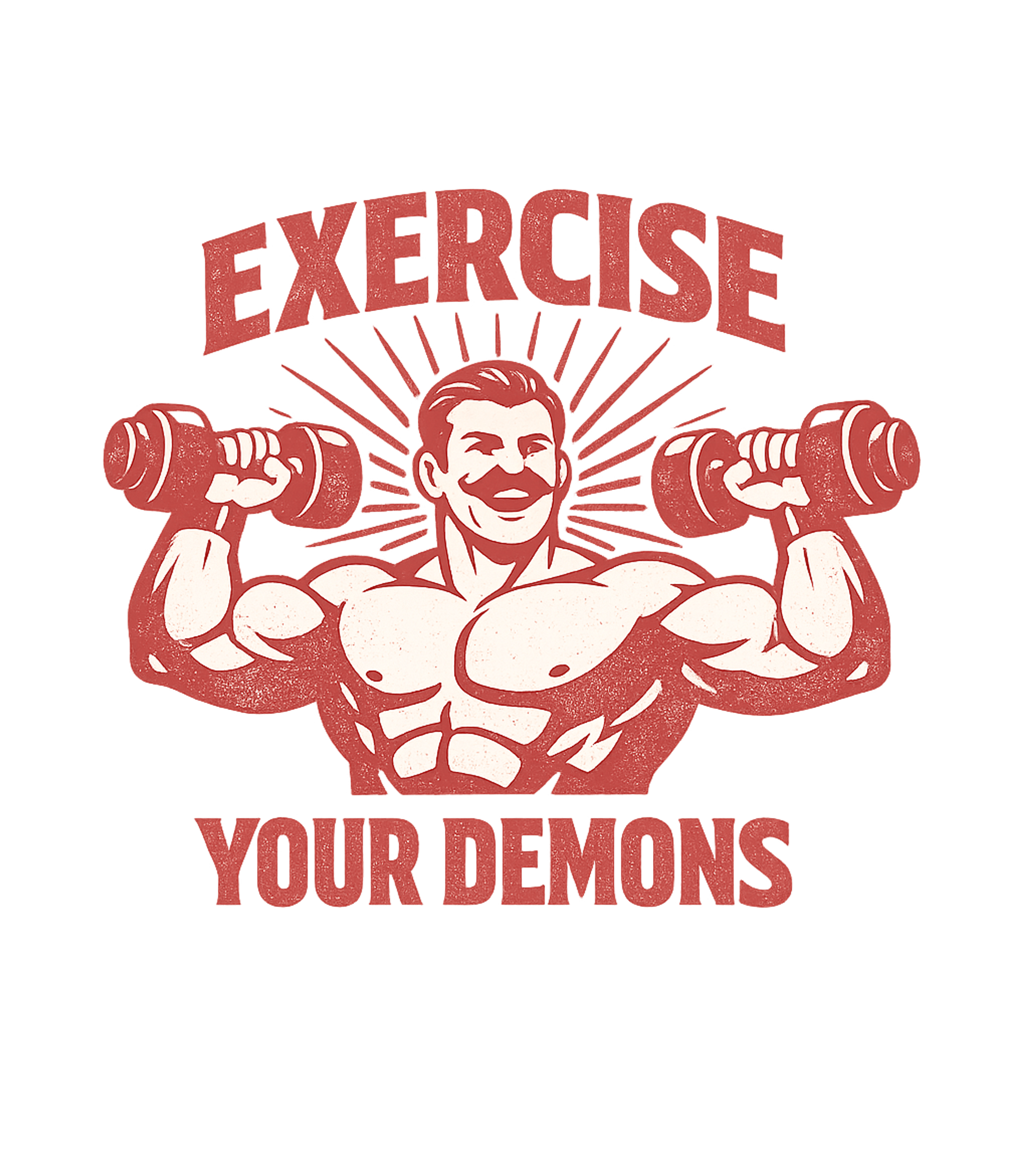 Flex Your Demons Fitness Premium T-Shirt featuring This retro-inspired graphic features a strong man lifting we – designed by Geoff Brown @ SunFrog Flex Your Demons Fitness Premium T-Shirt featuring This retro-inspired graphic features a strong man lifting we – designed by Geoff Brown @ SunFrog