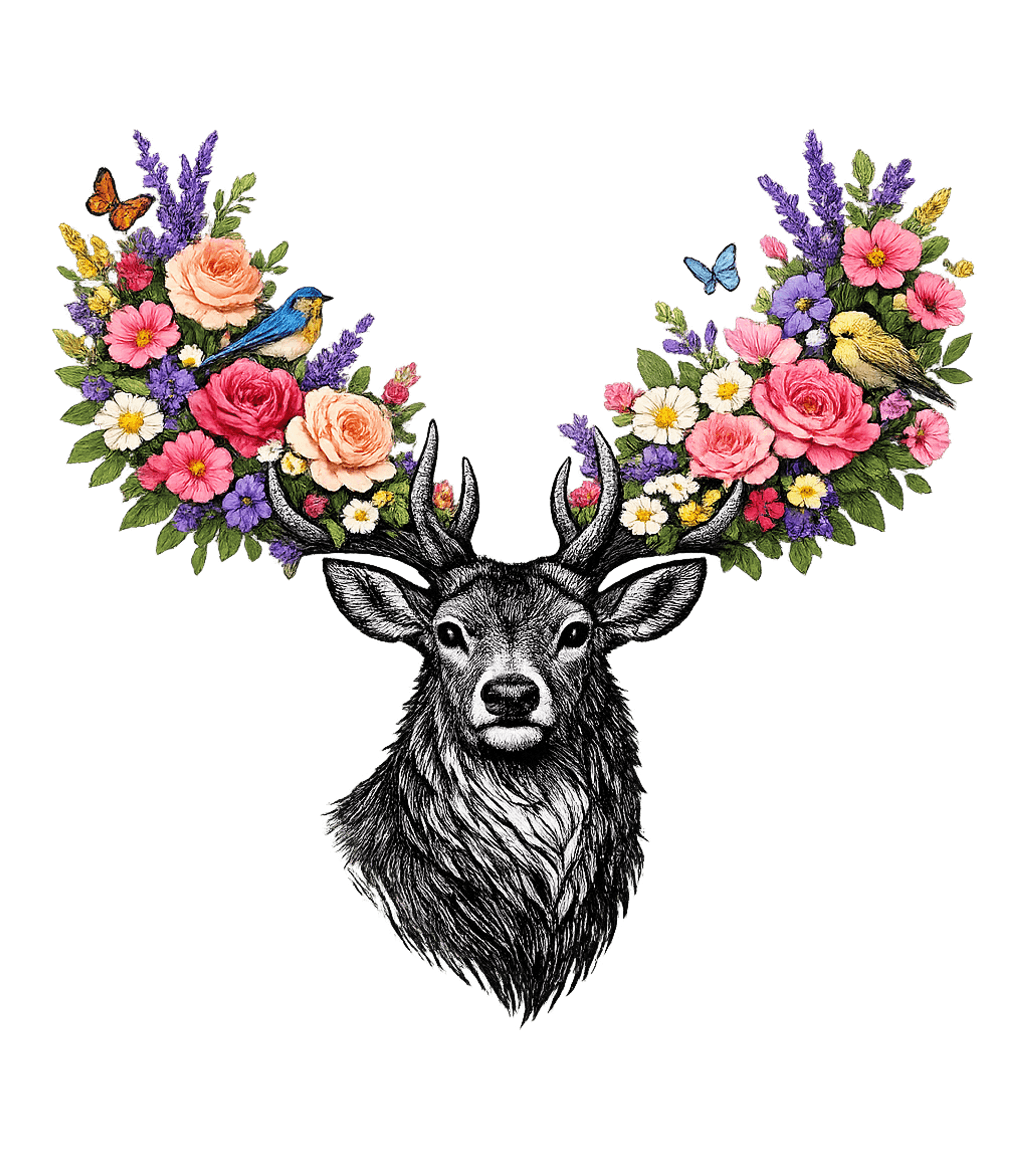 Floral Antler Stag Wildlife Premium T-Shirt featuring Adorn yourself with this captivating design featuring a maje – designed by Geoff Brown @ SunFrog Floral Antler Stag Wildlife Premium T-Shirt featuring Adorn yourself with this captivating design featuring a maje – designed by Geoff Brown @ SunFrog